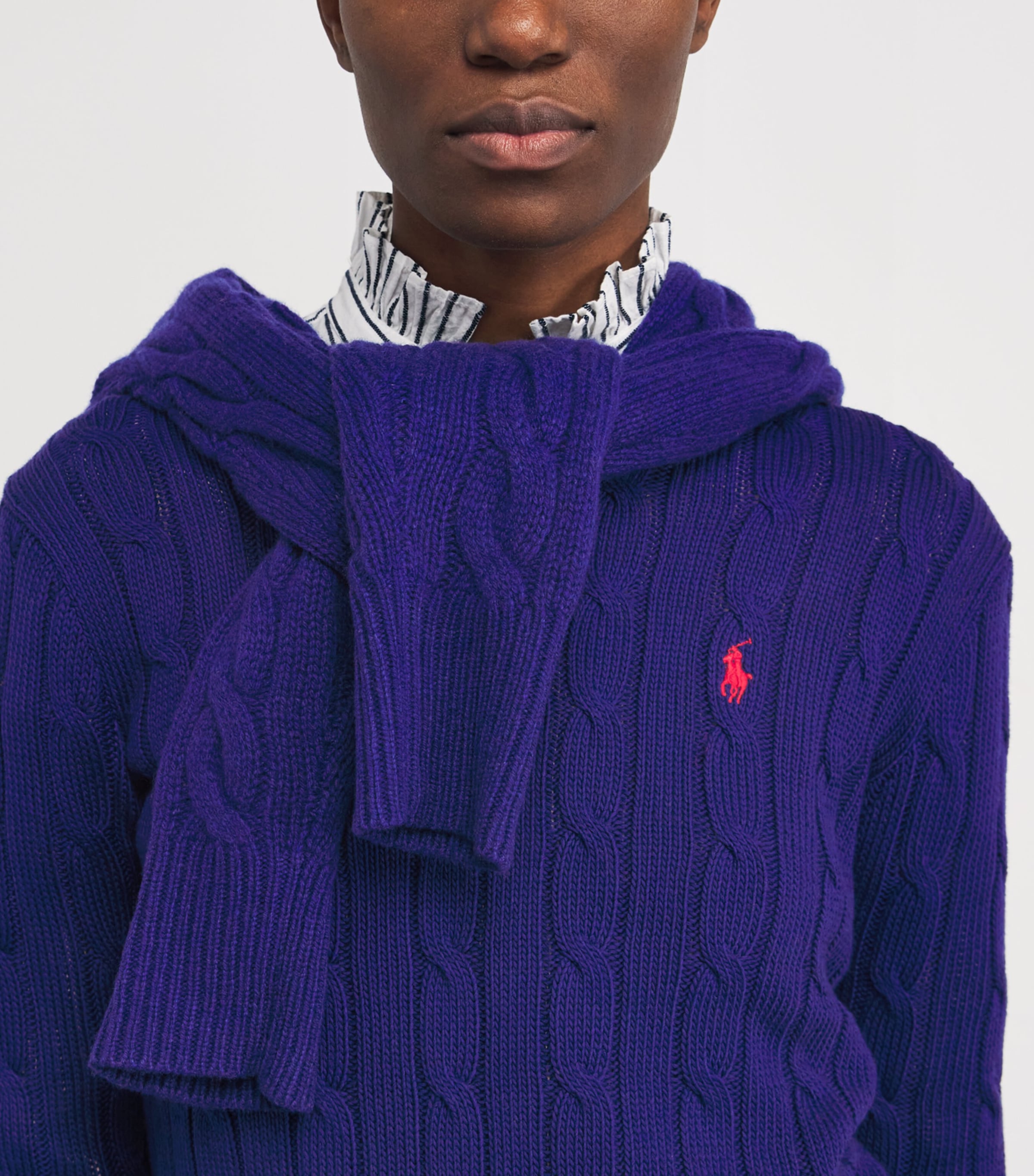 Cotton Cable-Knit Julianna Sweater FALL ROYAL Image 6