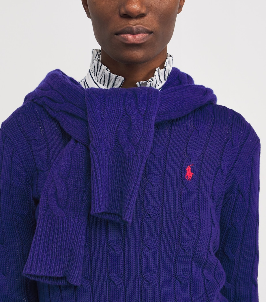 Cotton Cable-Knit Julianna Sweater FALL ROYAL Image 6