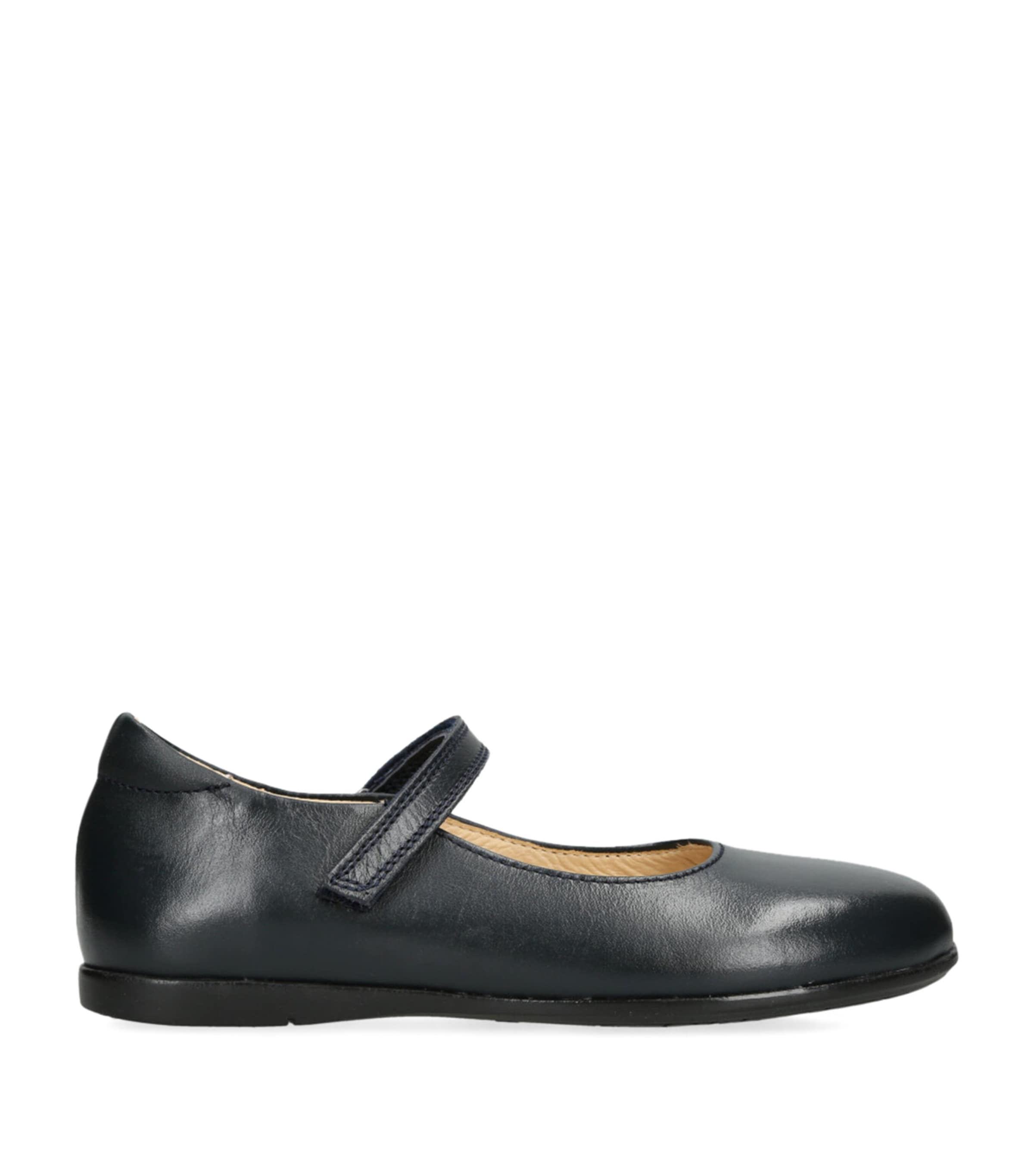 papouelli Leather Maddie Mary Janes Navy Image 1