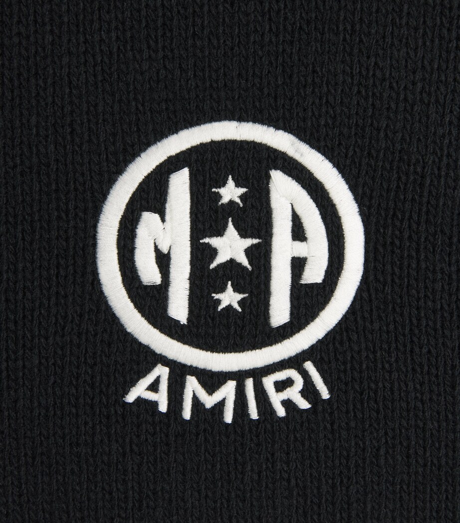 AMIRI Mens Wool Logo Oversized Sweater Black Image 6