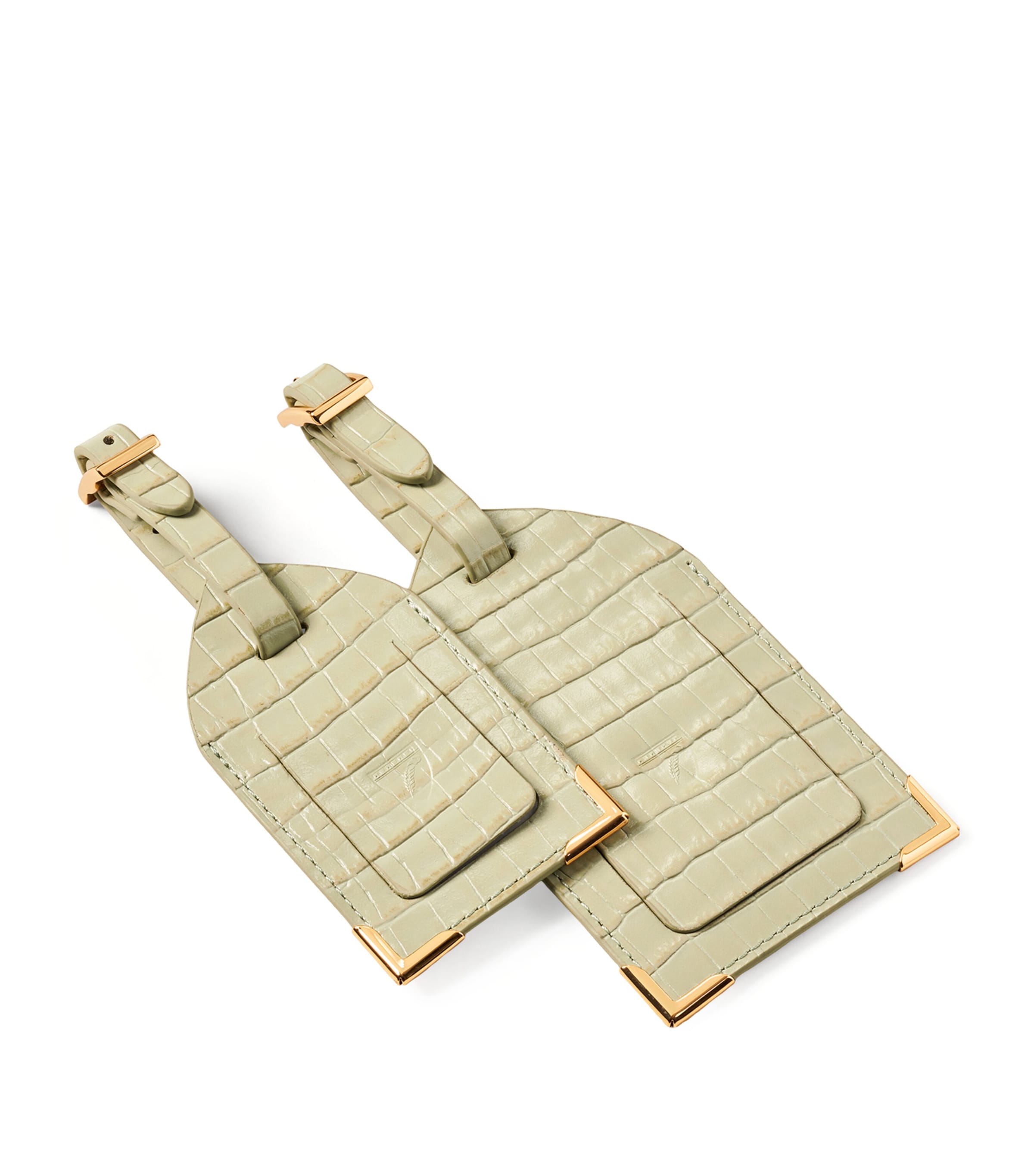 Aspinal Of London Leather Luggage Tags In Green