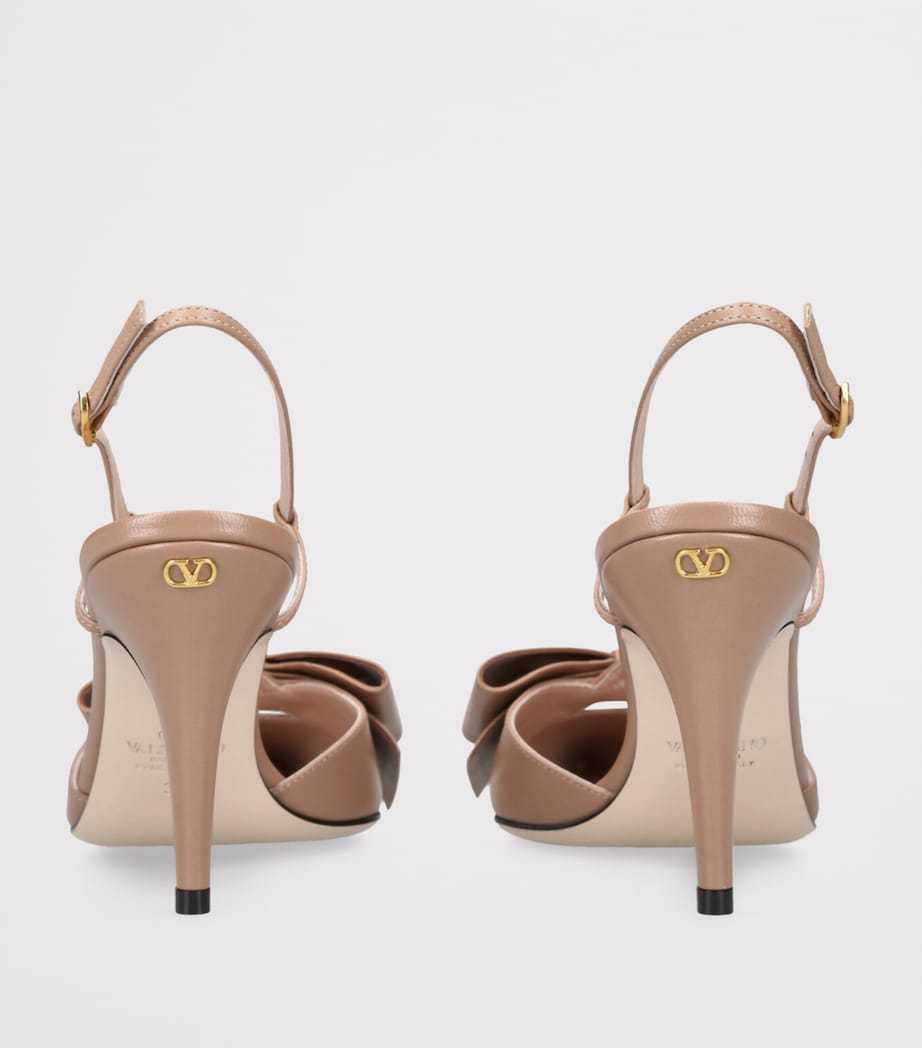 Leather Bow-Detail Bowow Pumps 85 PALE PINK Image 2