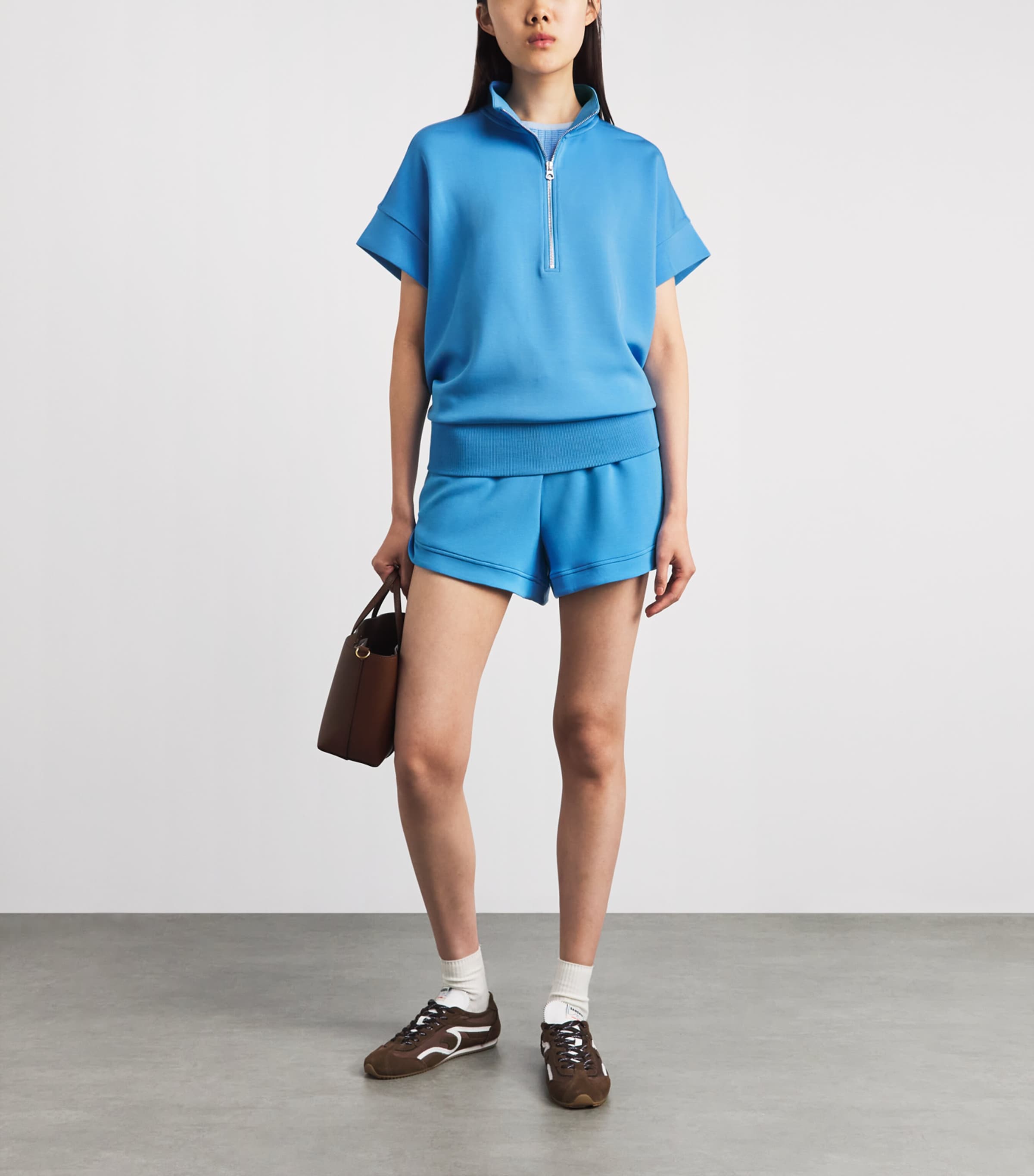 Varley Womens Ritchie Quarter-Zip Sweatshirt Azure Blue Image 2
