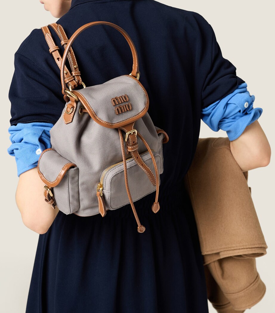 Canvas-Leather Backpack F04KC Image 5