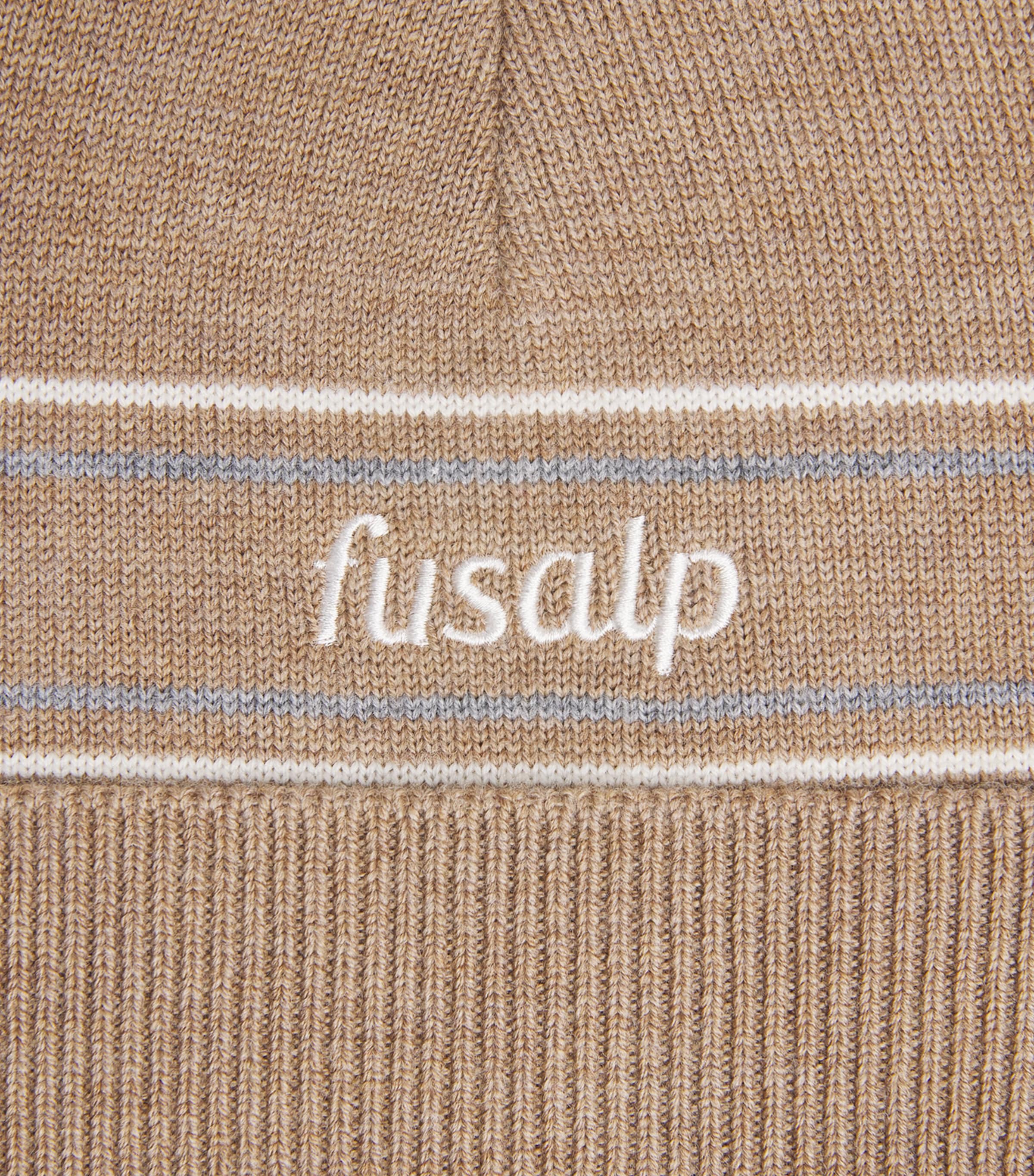 Wool Stripe Logo Beanie 1095 CHINO/SOURIS Image 3