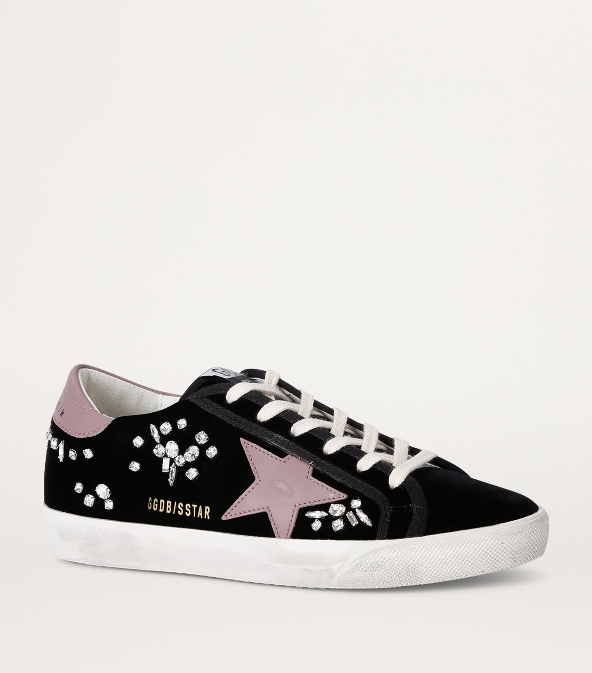 Golden Goose Embellished Velvet Superstar Sneakers Black/comb Image 3