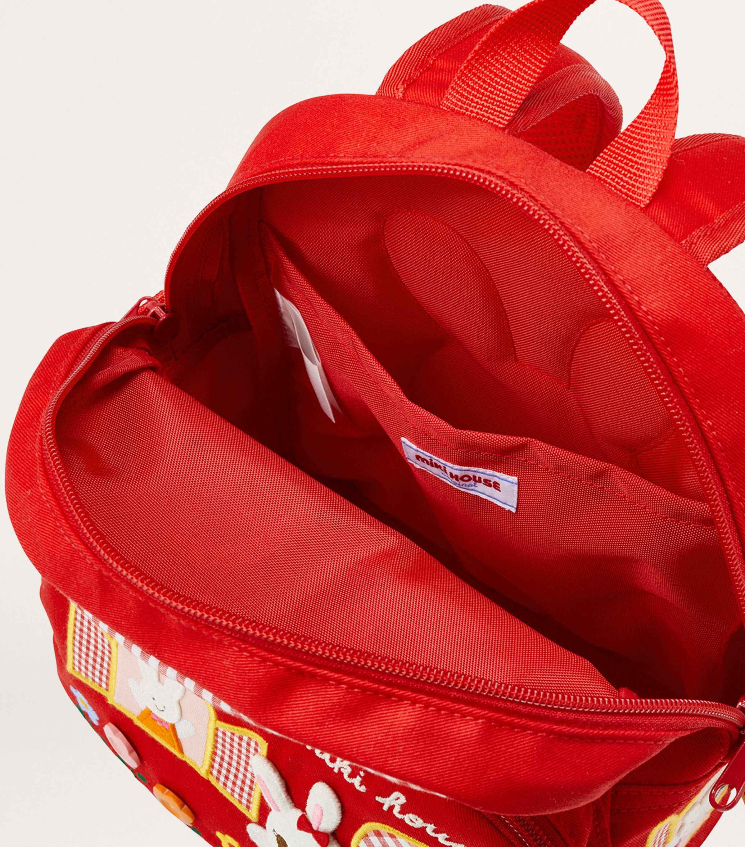Miki House Red Patch-Detail Backpack | Harrods ZM display picture 1