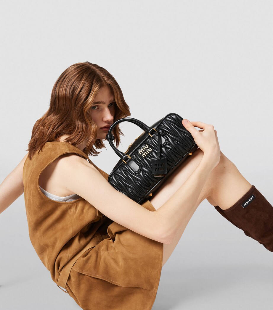 Matelassé Leather Arcadie Top-Handle Bag F0002 Image 3