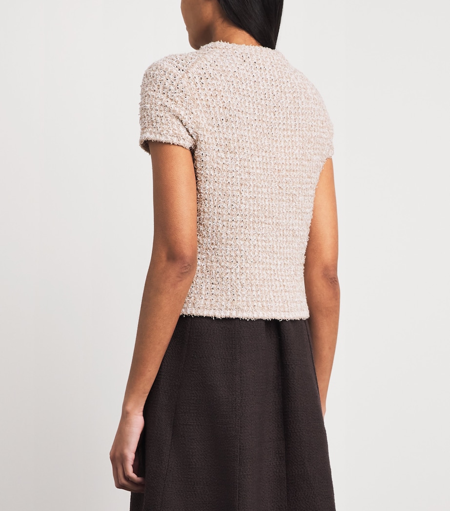 ME+EM Womens Organic Cotton-Blend Tweed Cardigan Cream/white Image 5