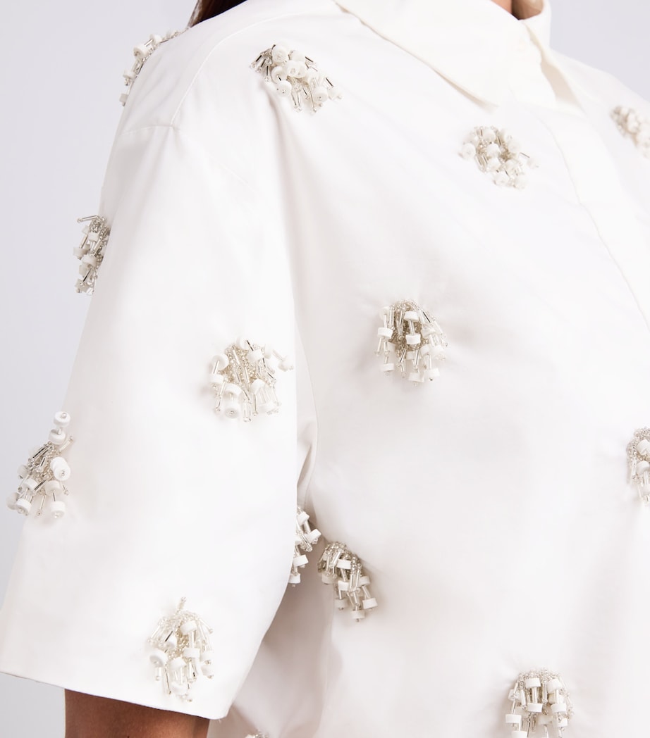 Cotton Embellished Cosmo Shirt WHITE Image 6