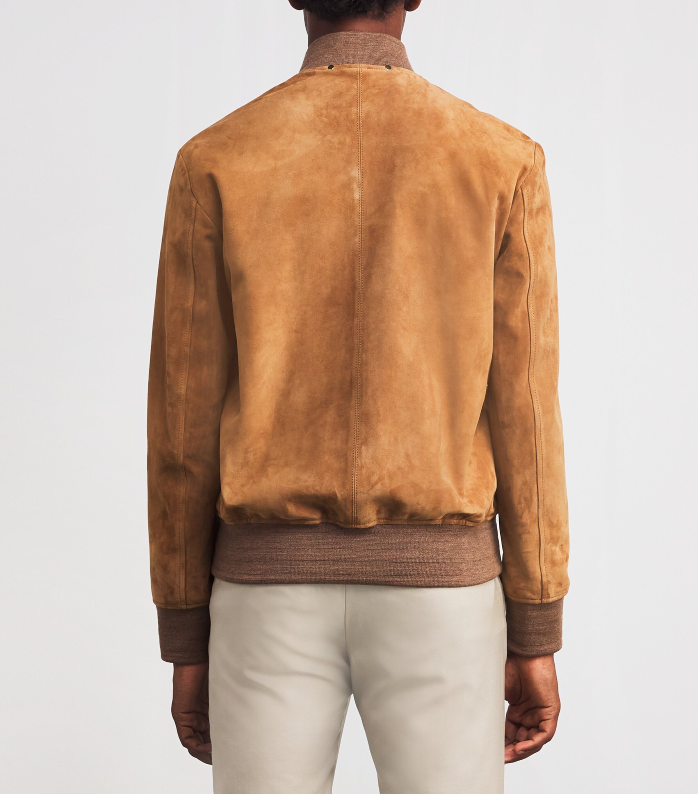 Suede Bomber Jacket 64A_CAMEL Image 4
