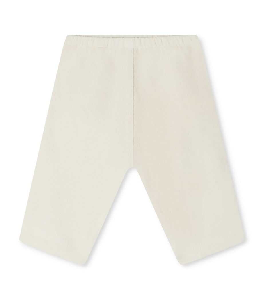 Cotton-Velvet Dandy Trousers (24-36 Months) IVOIRE Image 1
