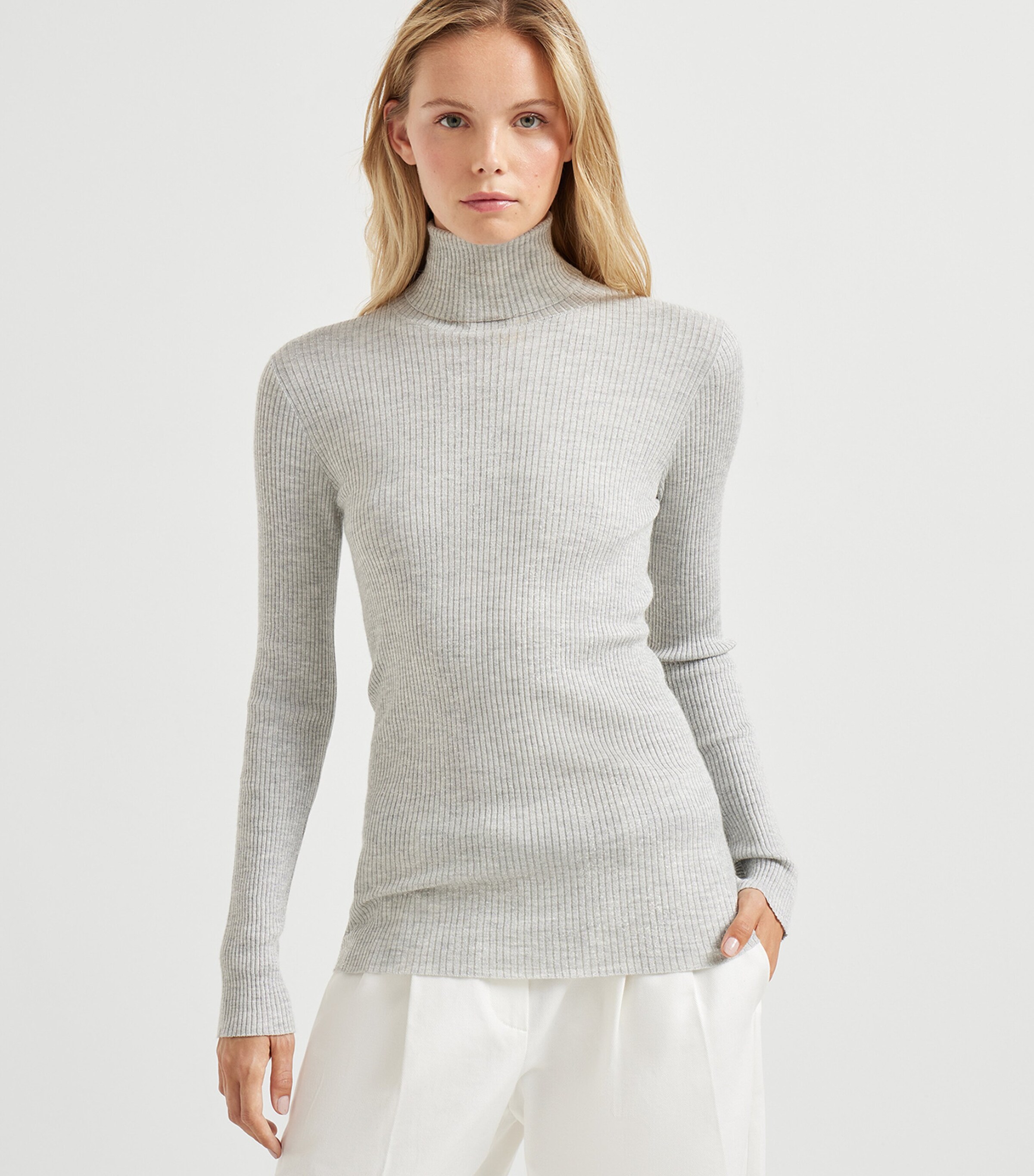 Brunello Cucinelli Womens Cashmere-Silk-Blend Rollneck Sweater Image 2