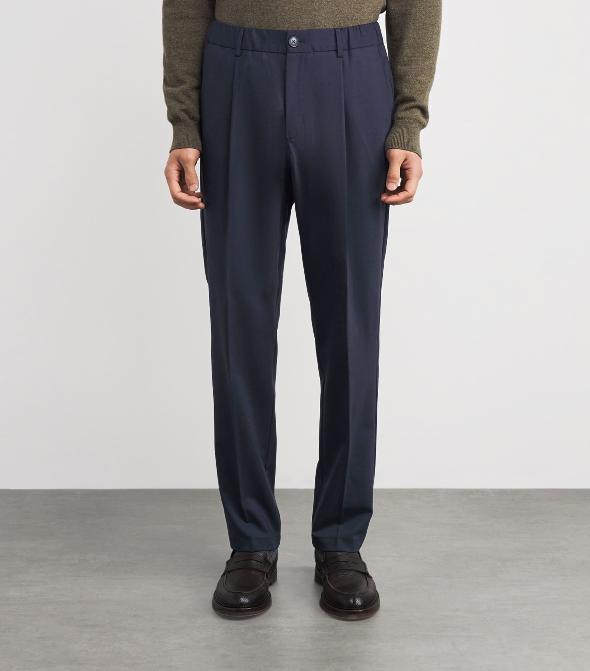 Stretch Virgin Wool Trousers 9200 BLUE Image 3