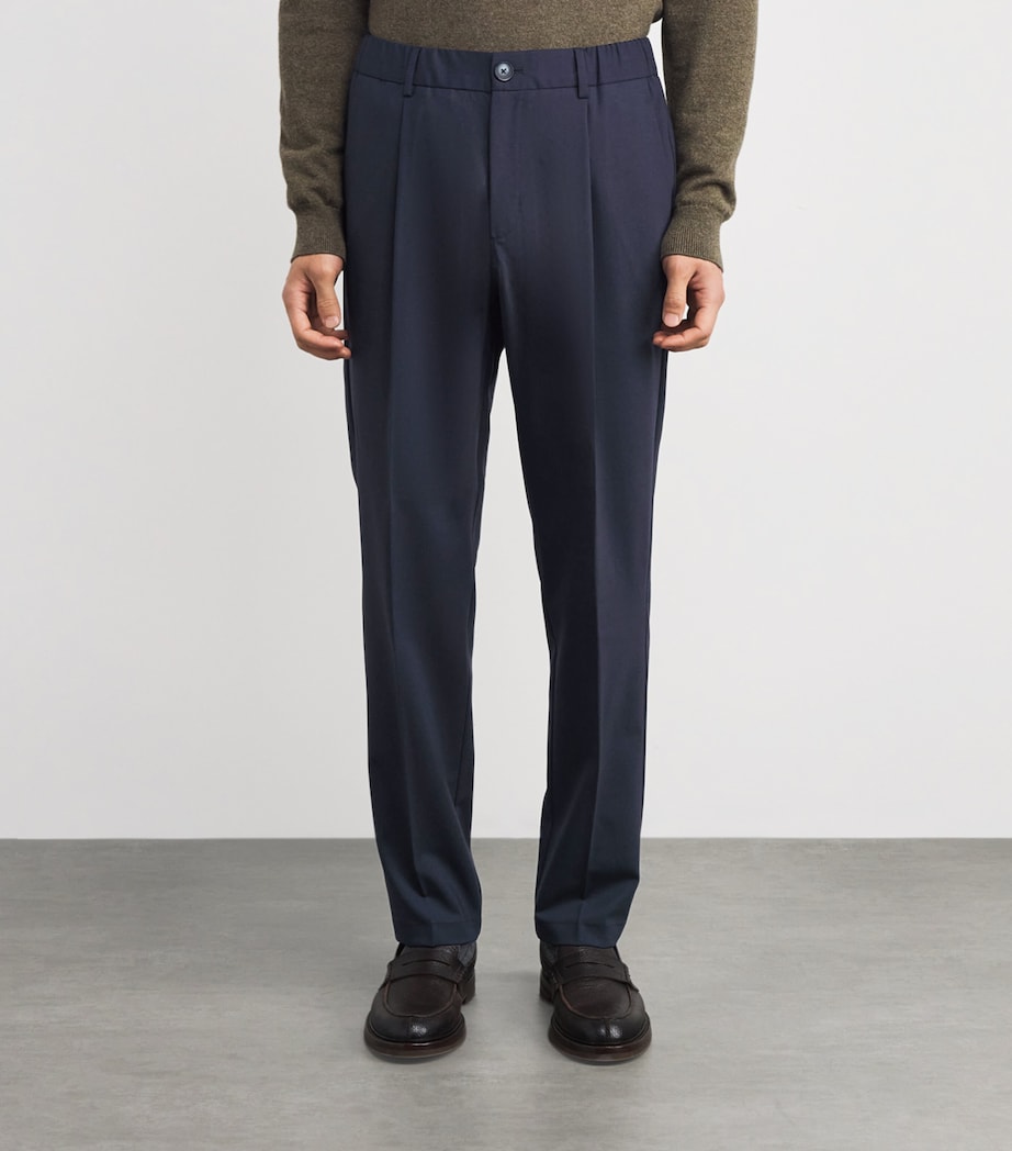 Stretch Virgin Wool Trousers 9200 BLUE Image 3