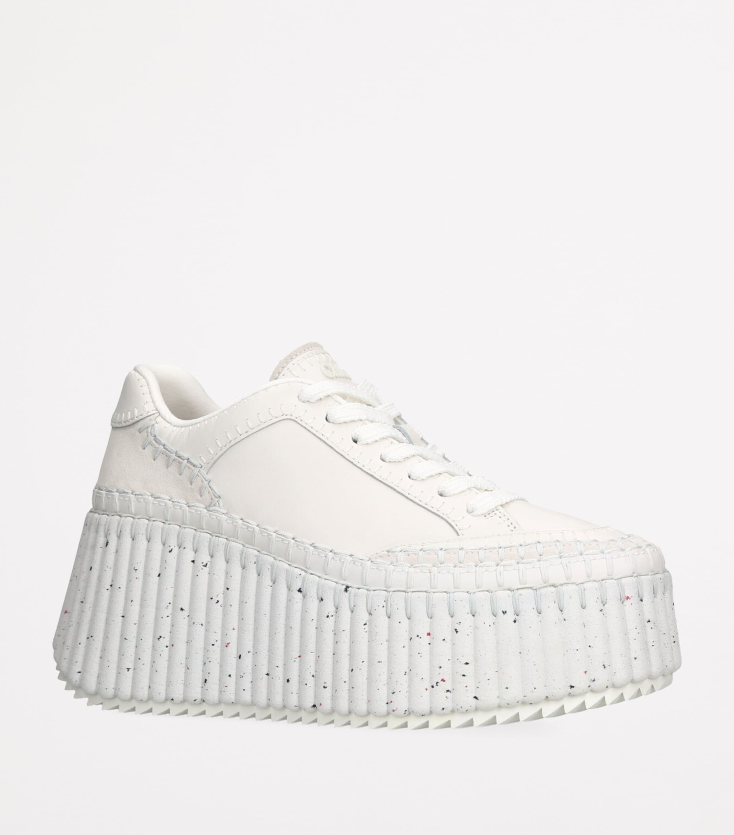 Leather Nama Runner Platform Sneakers WHITE Image 3