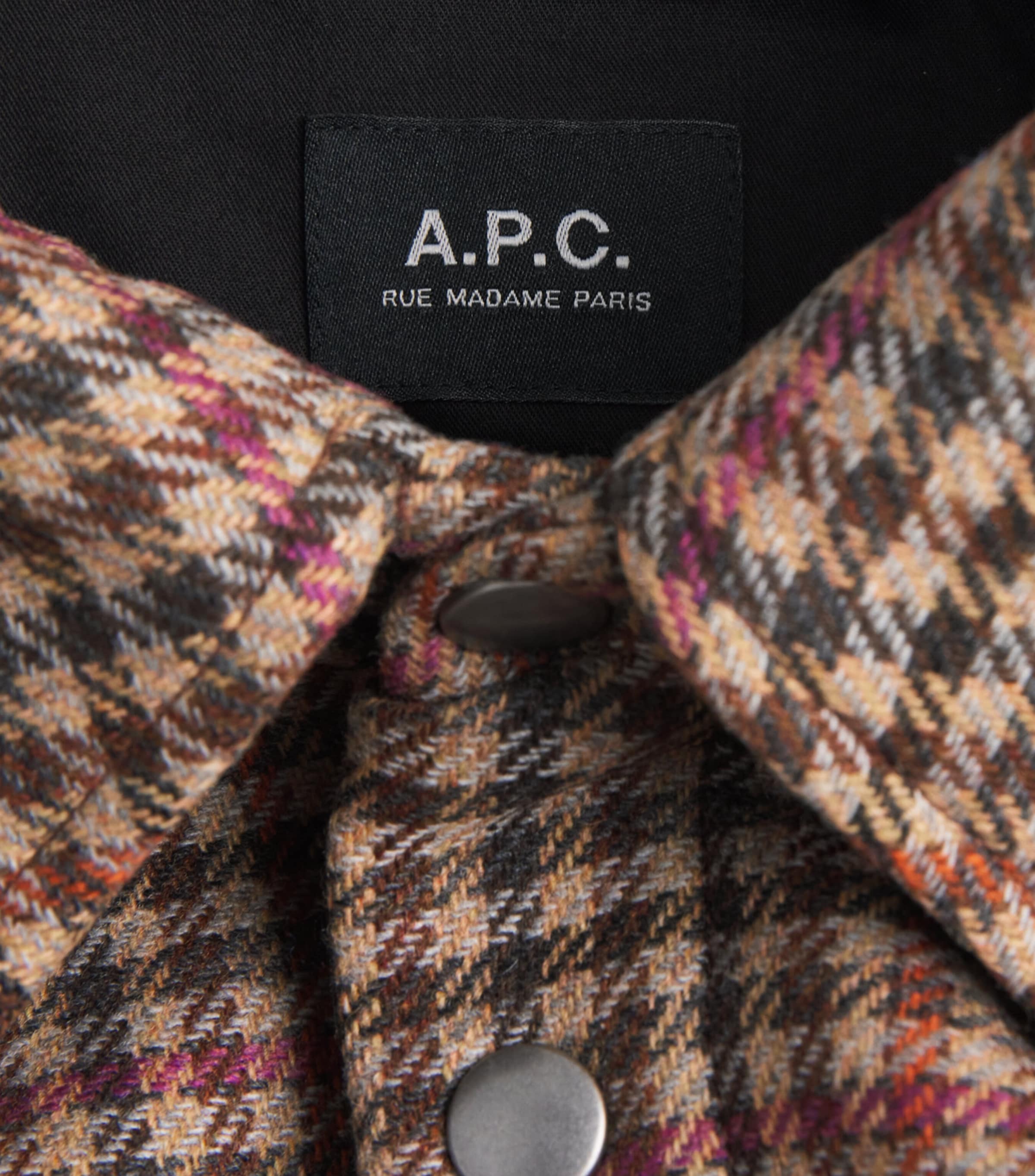 Wool-Blend Check Overshirt CAC - MARRON GLACE Image 6