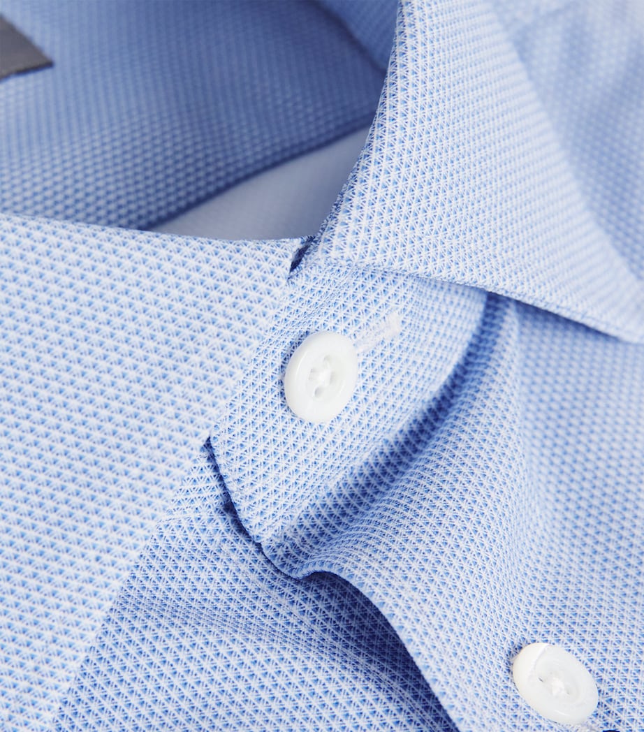 Corneliani Mens Cotton Formal Shirt Dark Blue Image 5