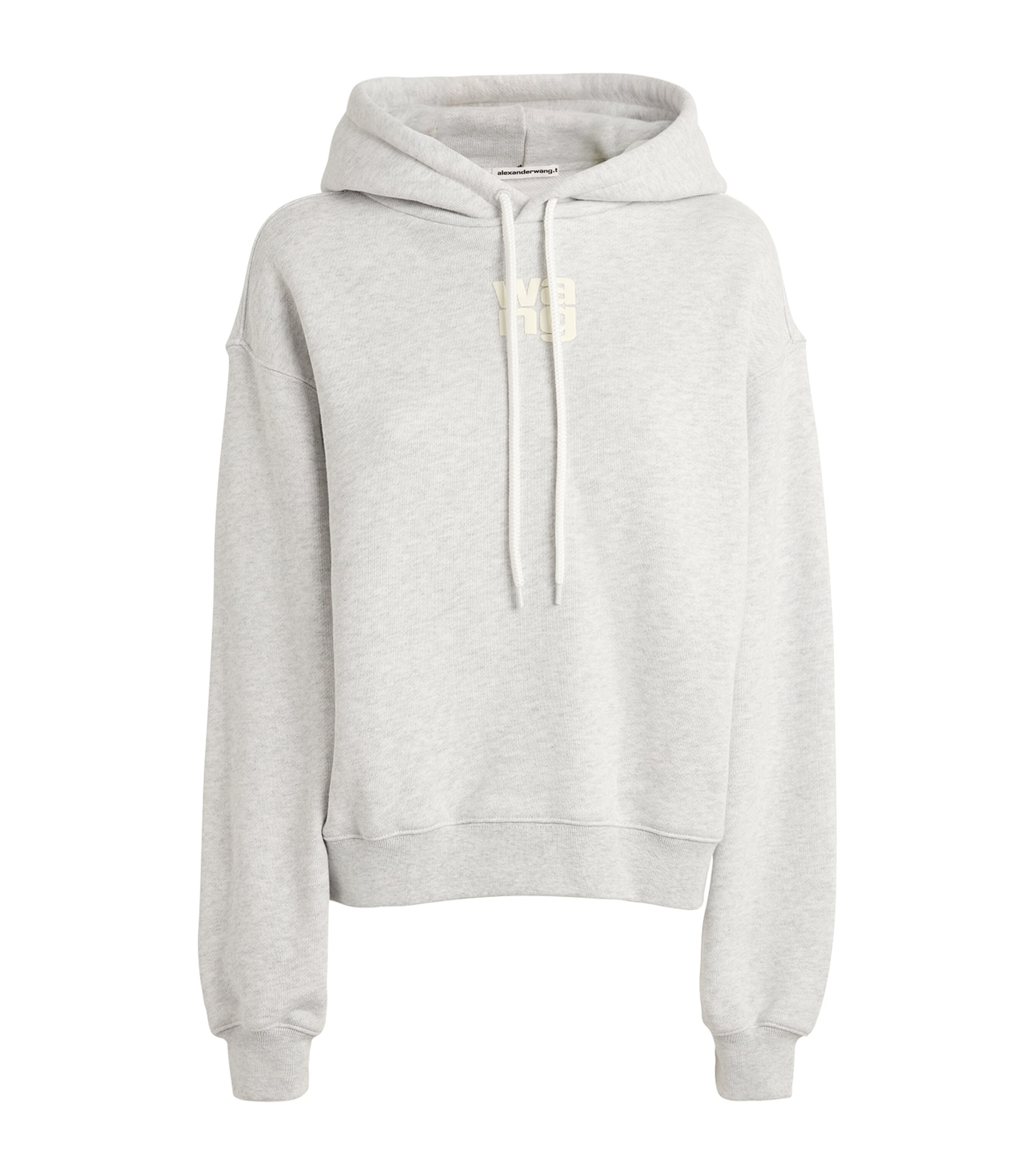 Shop Alexander Wang Cotton Logo Hoodie In Grey