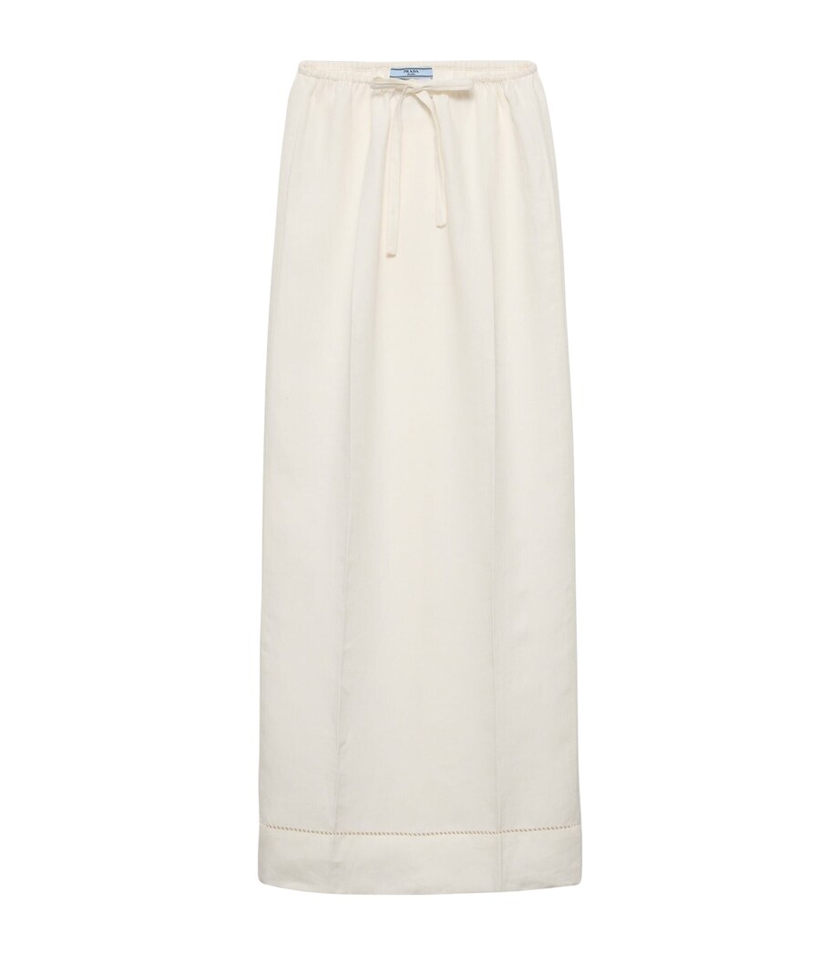Prada Womens Linen Maxi Skirt Image 1