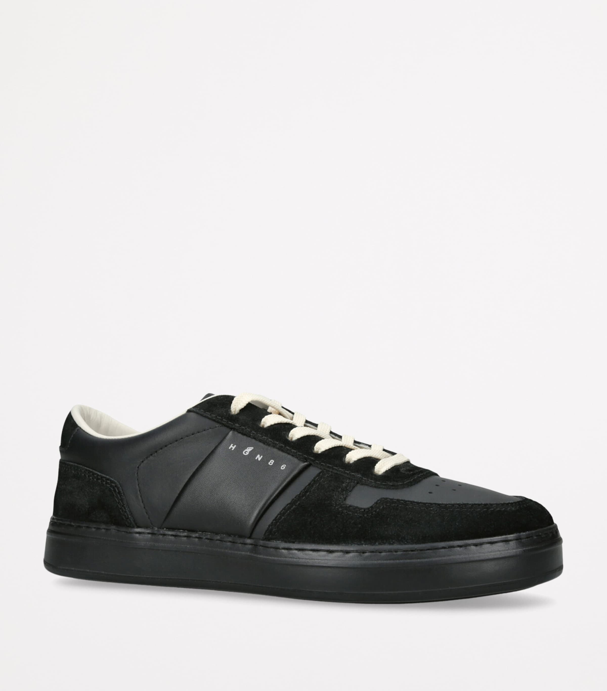 Leather-Suede H-TV Sneakers BLACK Image 3