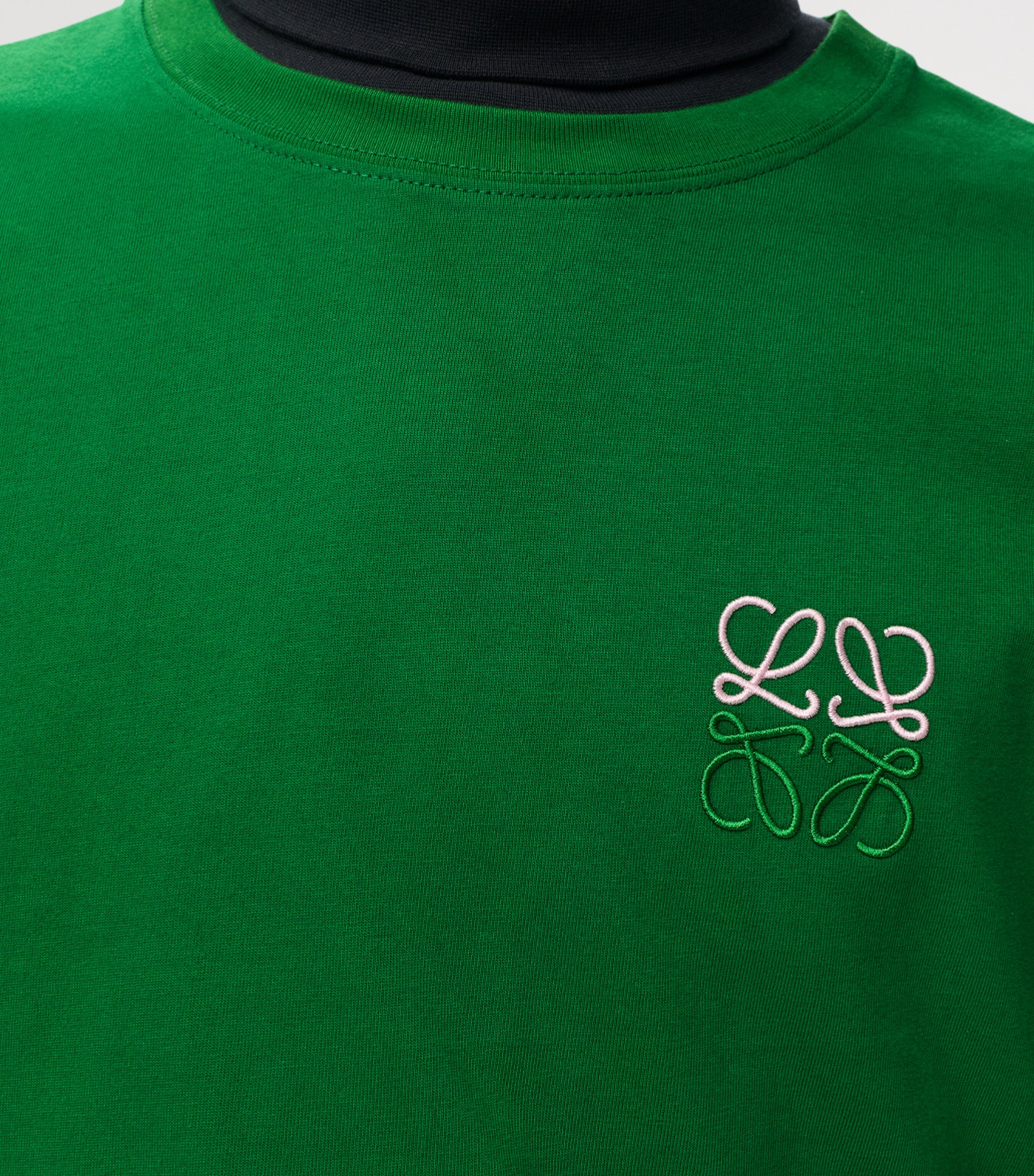 LOEWE Mens Cotton Anagram T-Shirt Green Image 5