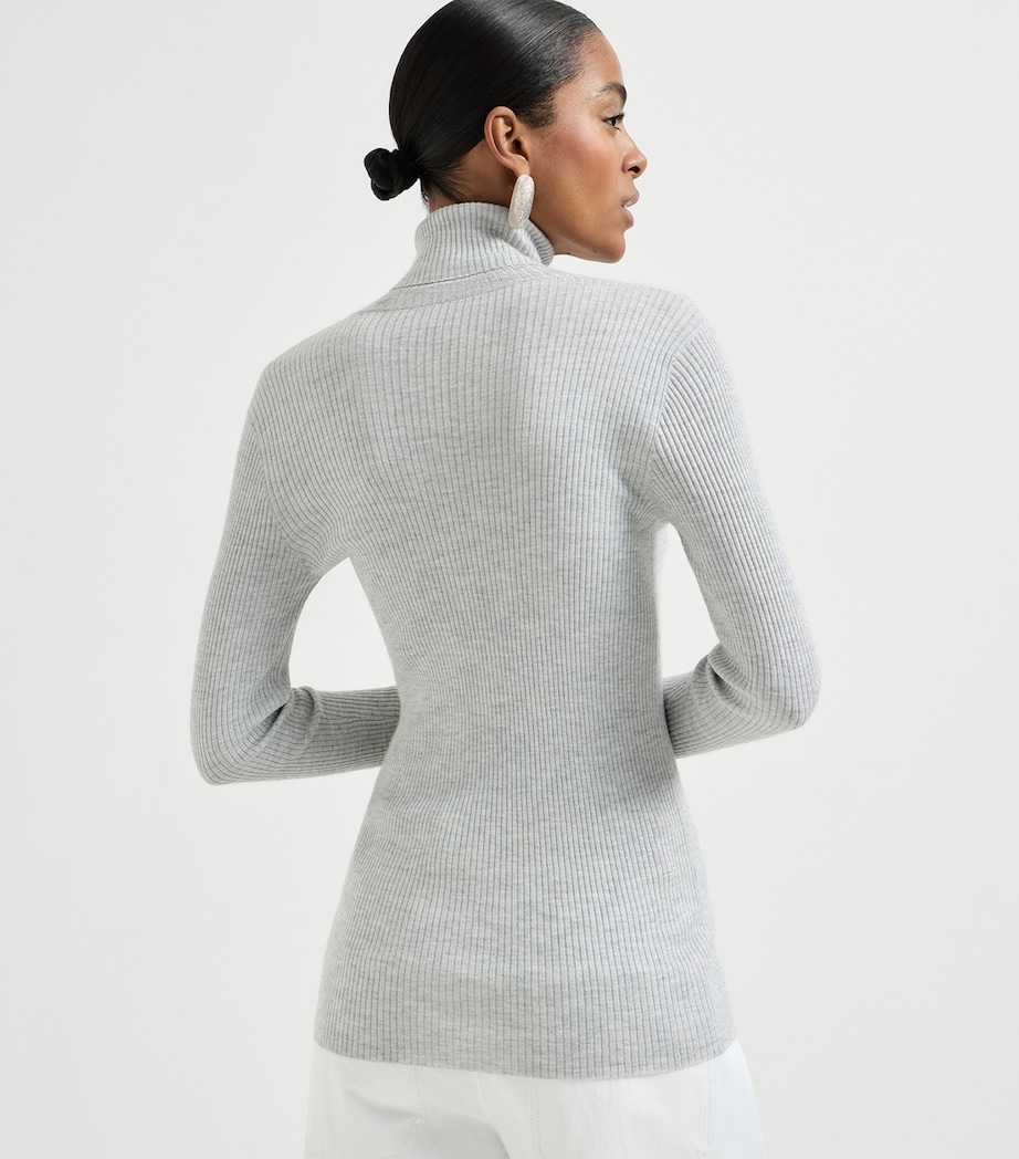 Brunello Cucinelli Womens Cashmere-Silk-Blend Rollneck Sweater Image 2