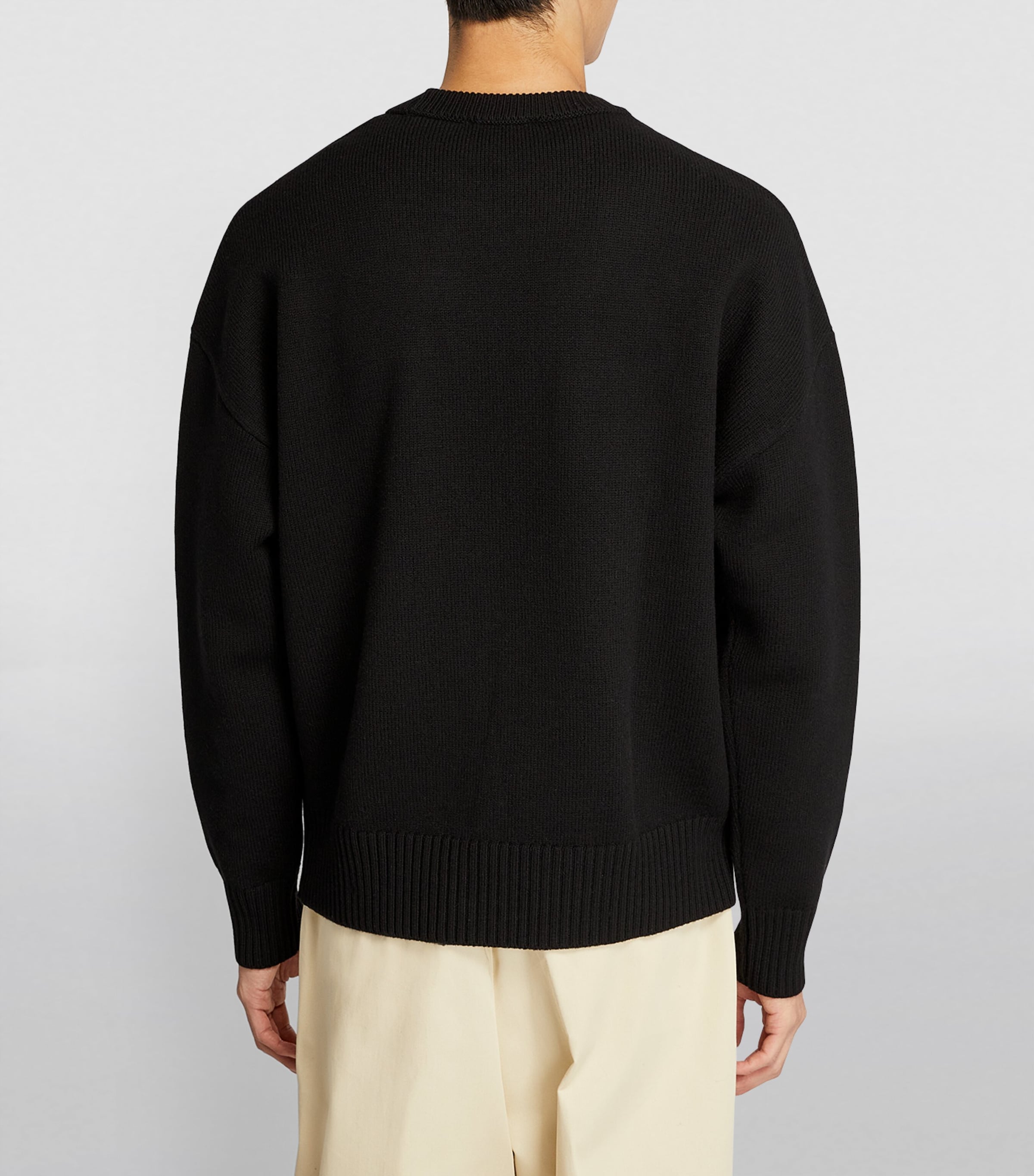 Virgin Wool Ami de Coeur Sweater BLACK/RED/009 Image 4