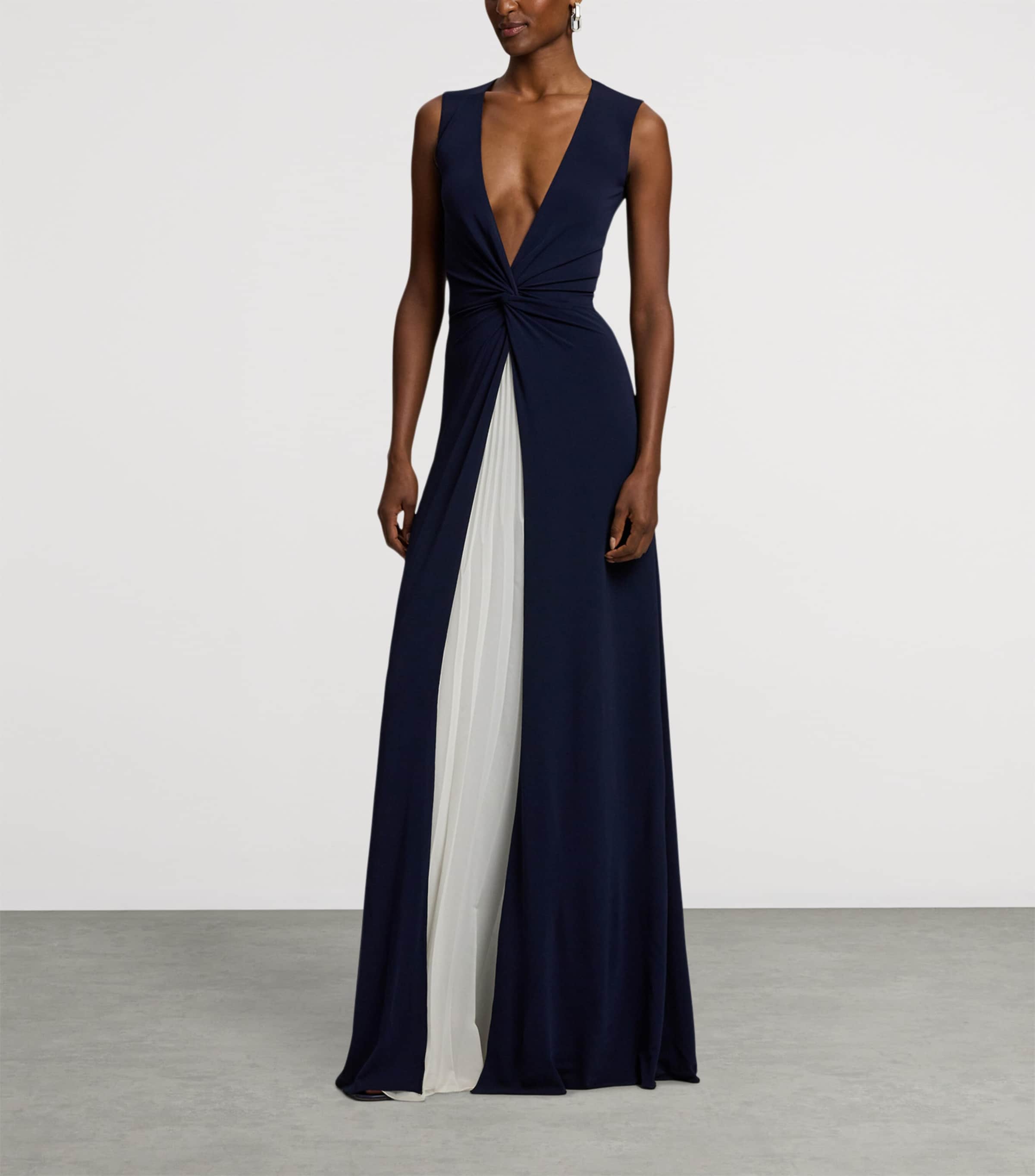 Pleated Zach Maxi Dress NAVY-410 Image 6