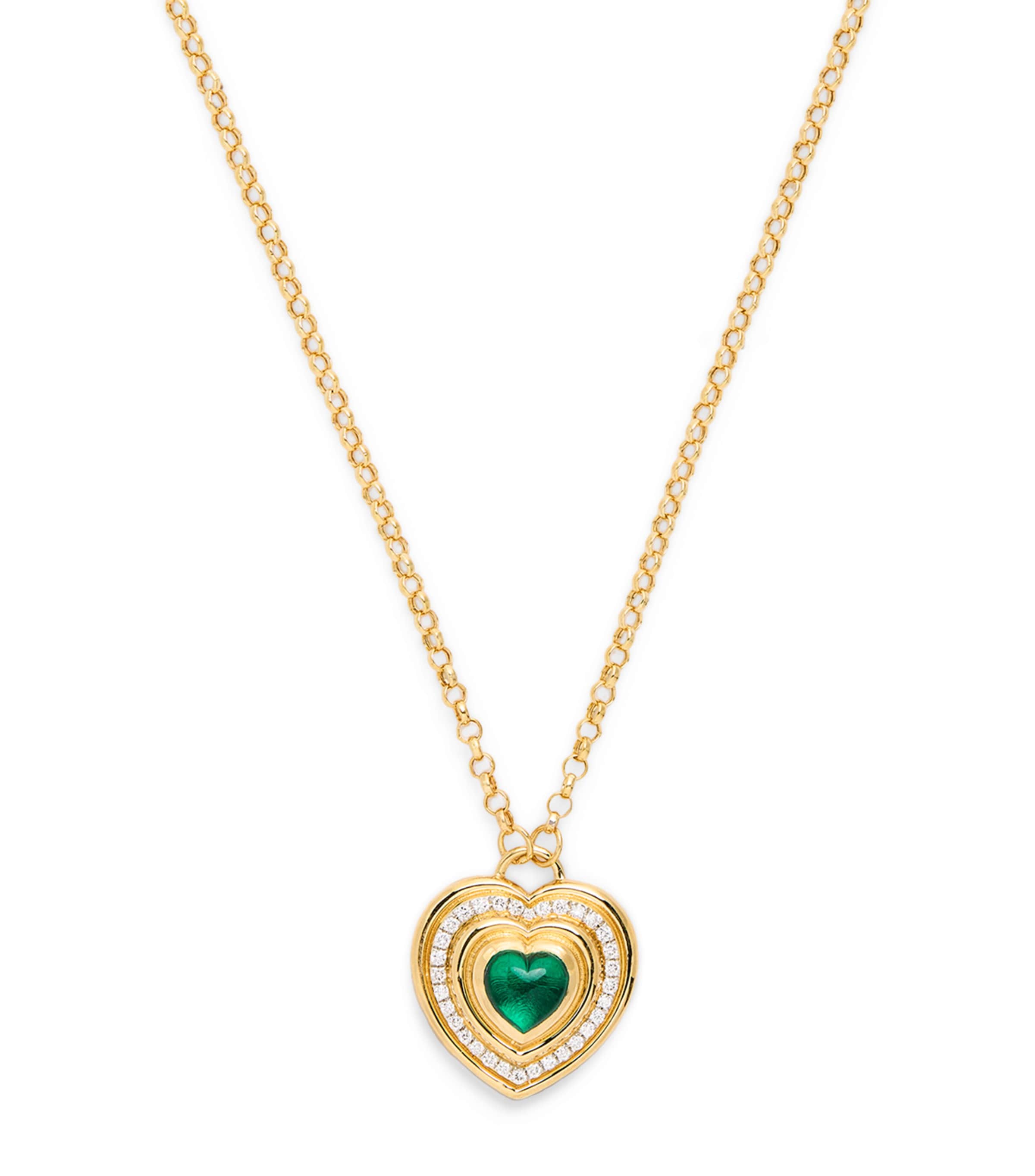 L'atelier Nawbar Yellow Gold And Diamond Lot N*91 Mimette Heart Necklace In Gold