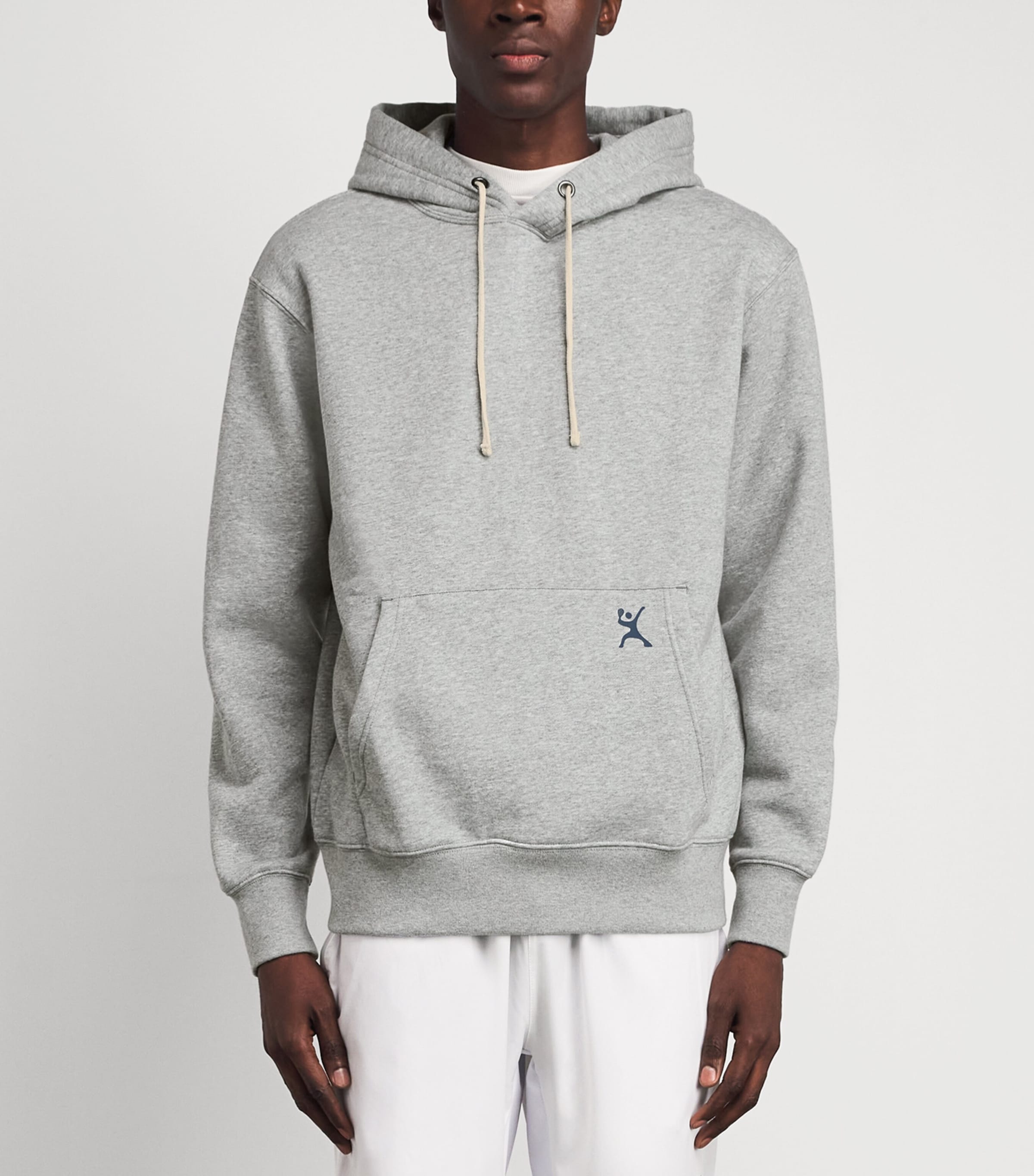 Pulco Studios Mens Cotton Fleece-Lined Hoodie Grey Marl Image 4