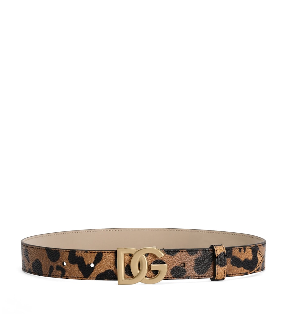 Dolce&Gabbana Kids Leopard Print DG Belt Hynbmleo F Image 1