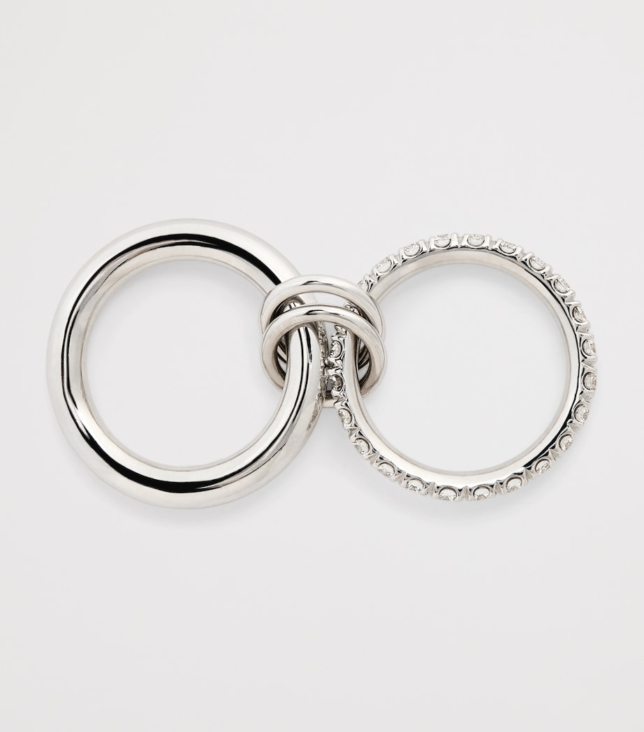 White Gold and Diamond Zodiac Virgo Ring WHITE GOLD Image 3