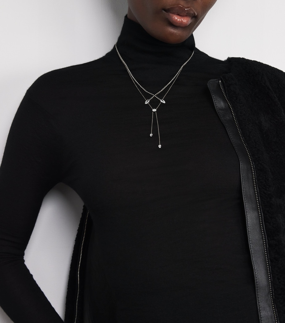 Blackened White Gold and Diamond X Necklace BLACK GOLD Image 2