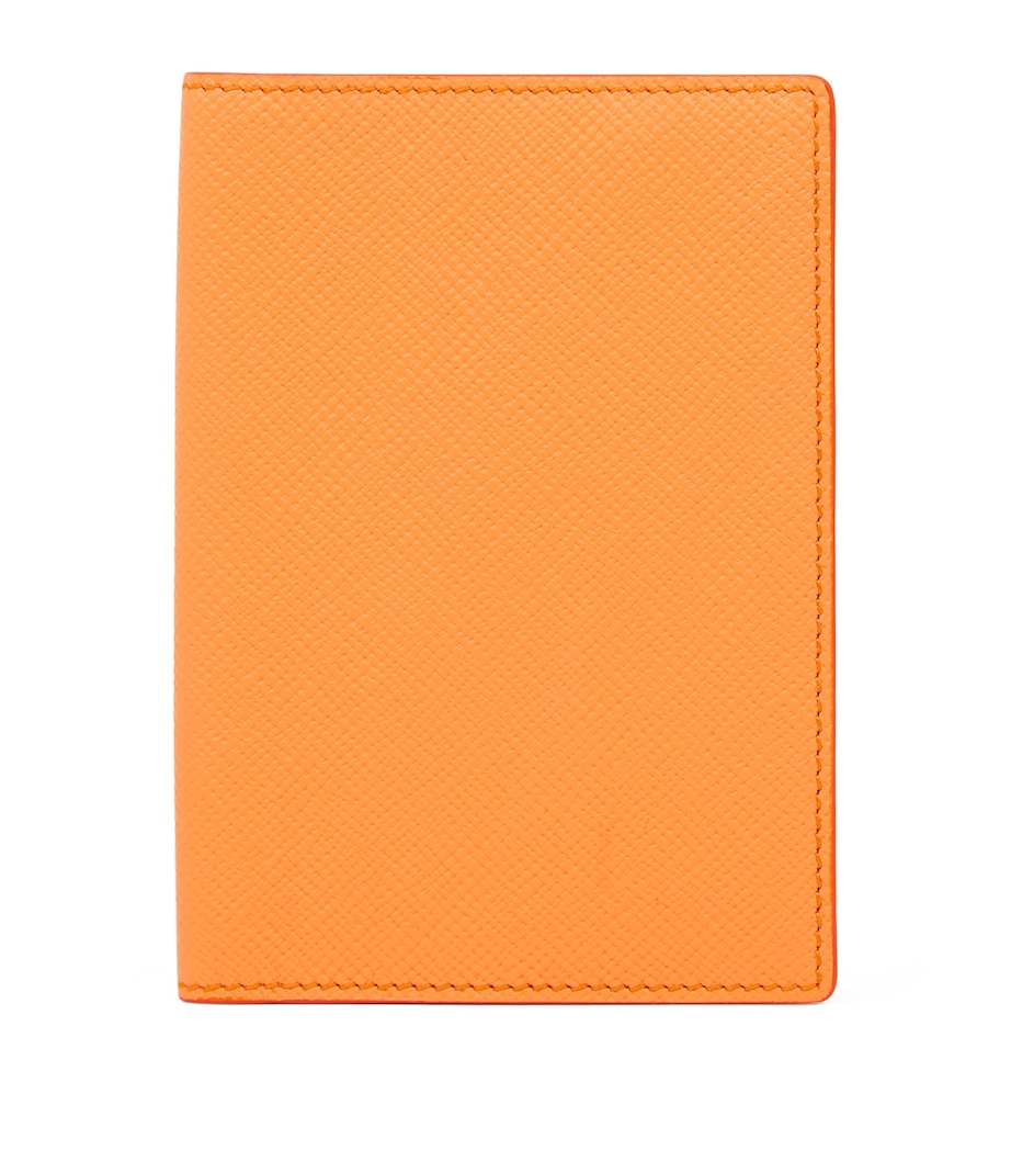 Smythson Calfskin Panama Passport Cover Light Orange Image 1