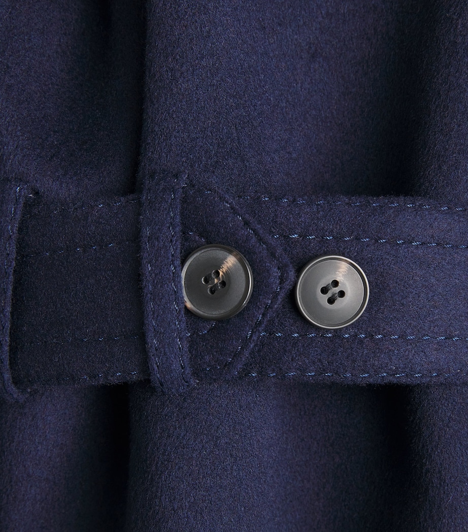 Virgin Wool Double-Breasted Coat NAVY Image 5