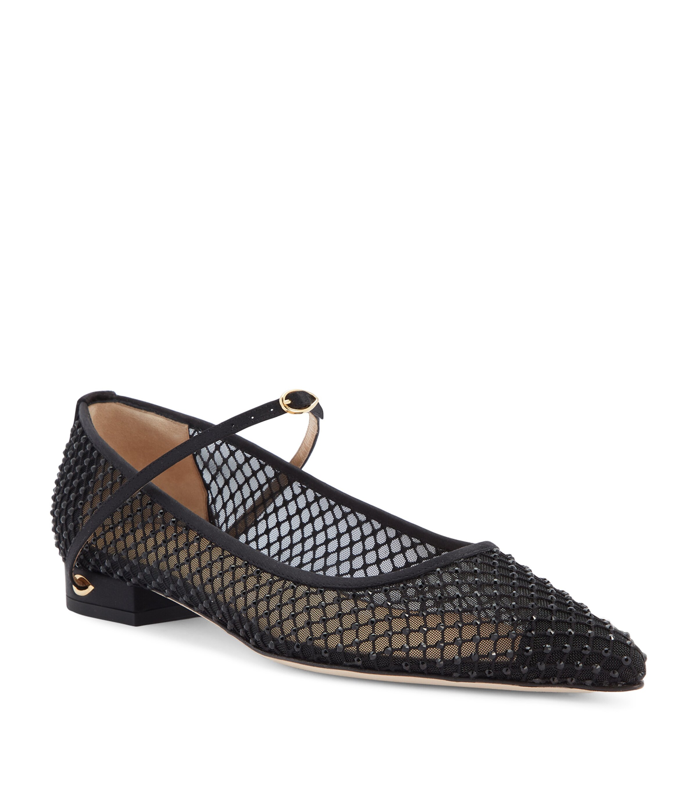Jennifer Chamandi Crystal-Embellished Lorenzo Ballet Flats Black Image 4