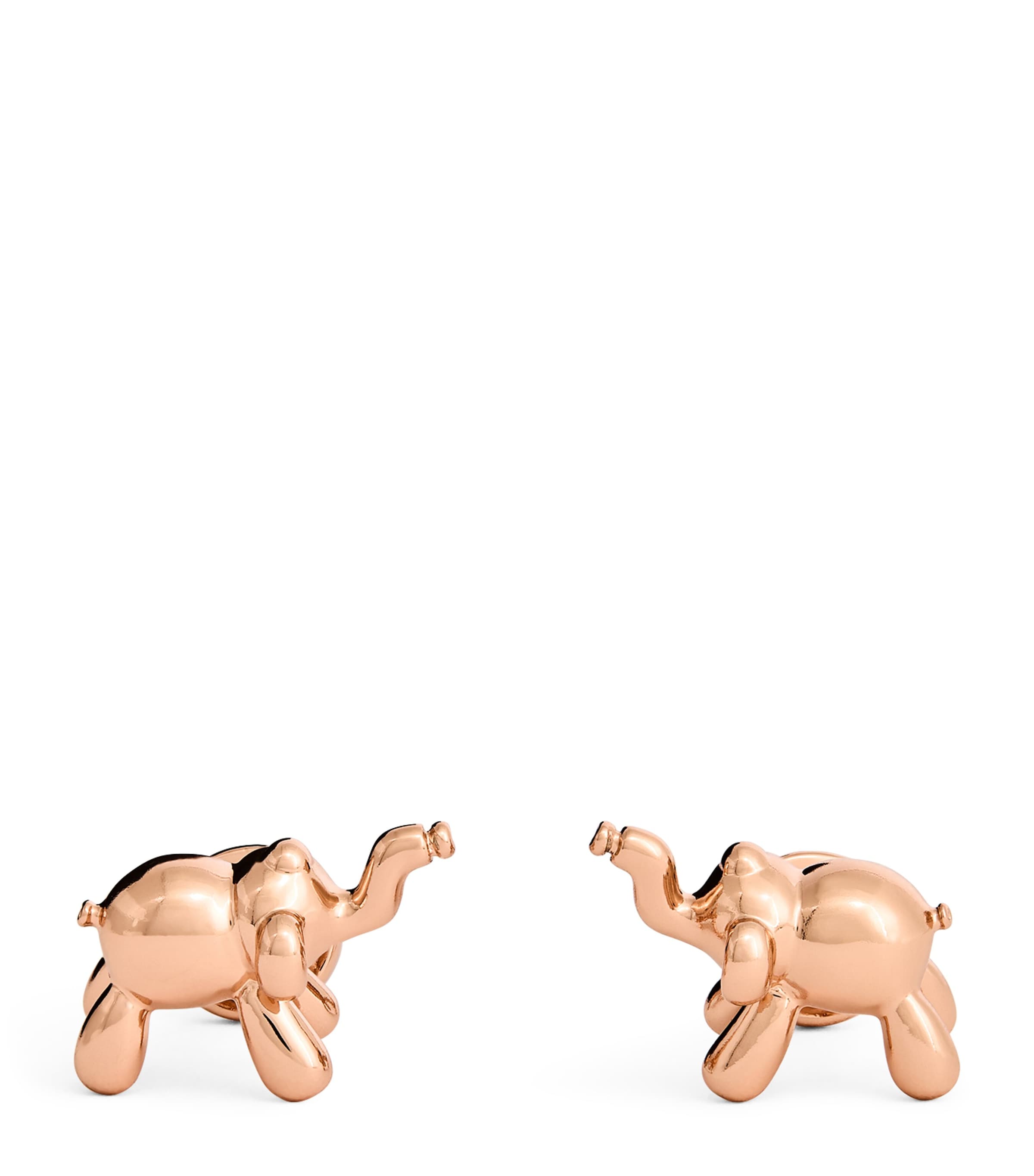 Babette Rose Gold-plated Elephant Cufflinks In Pink