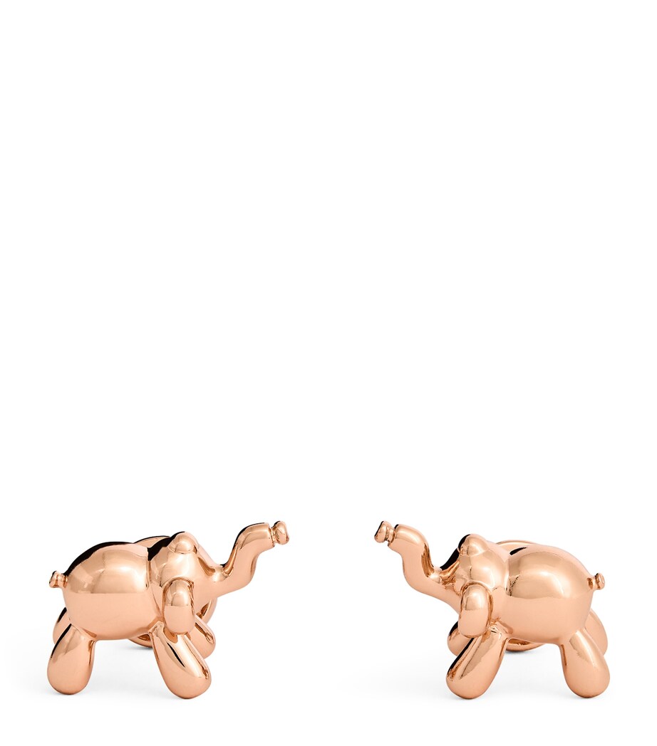 Babette Wasserman Rose Gold-Plated Elephant Cufflinks Pink Image 1