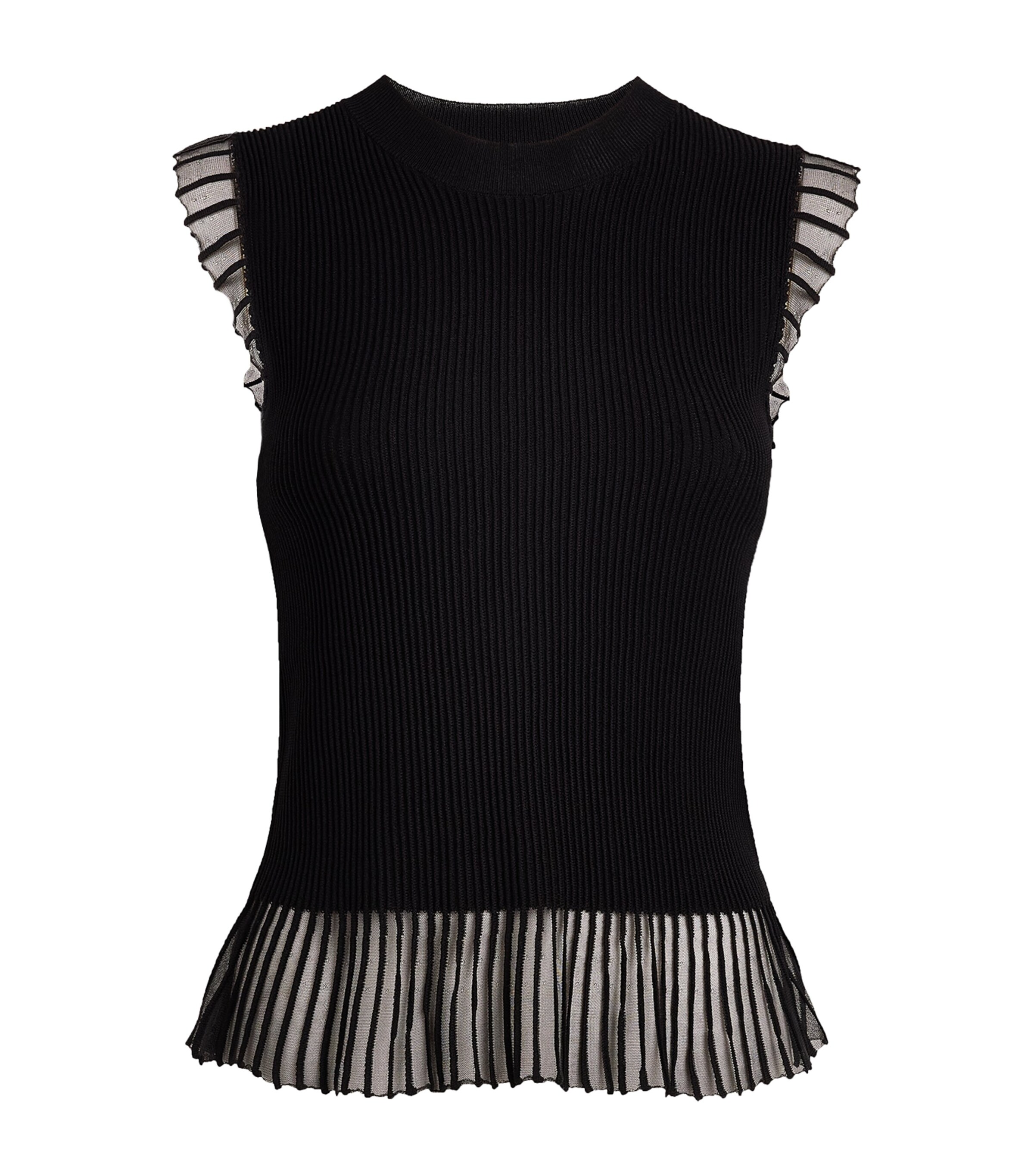 Claudie Pierlot Womens Knit Ruffle Top Black Image 1