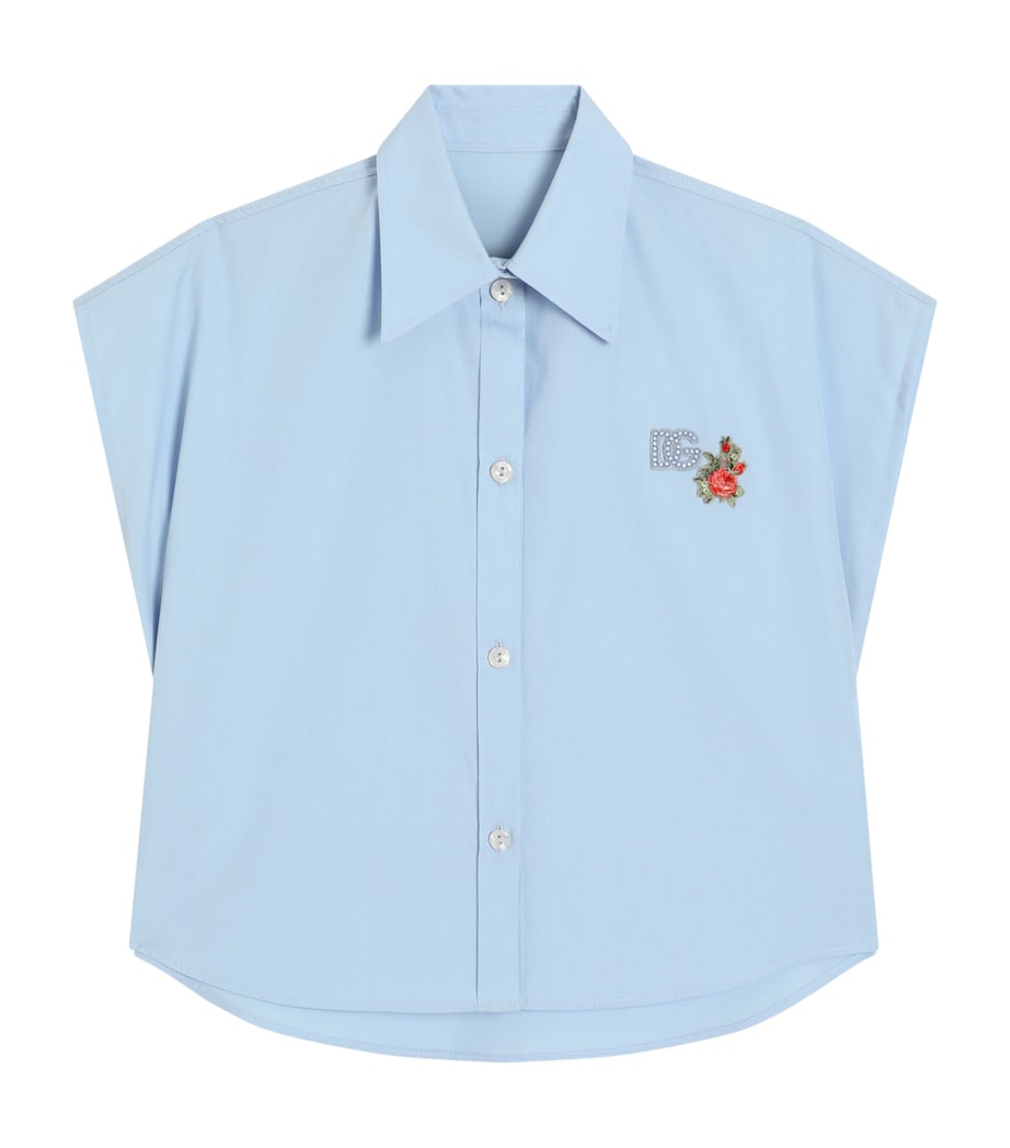 Dolce&Gabbana Kids Cotton Logo Shirt (8-12+ Years) Sky Blue Image 1