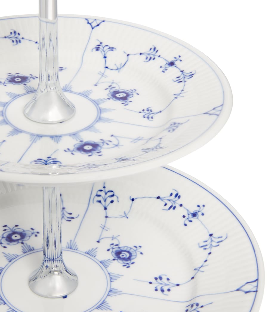 Blue Fluted Plain 2-Tier Étagère BLUE Image 3