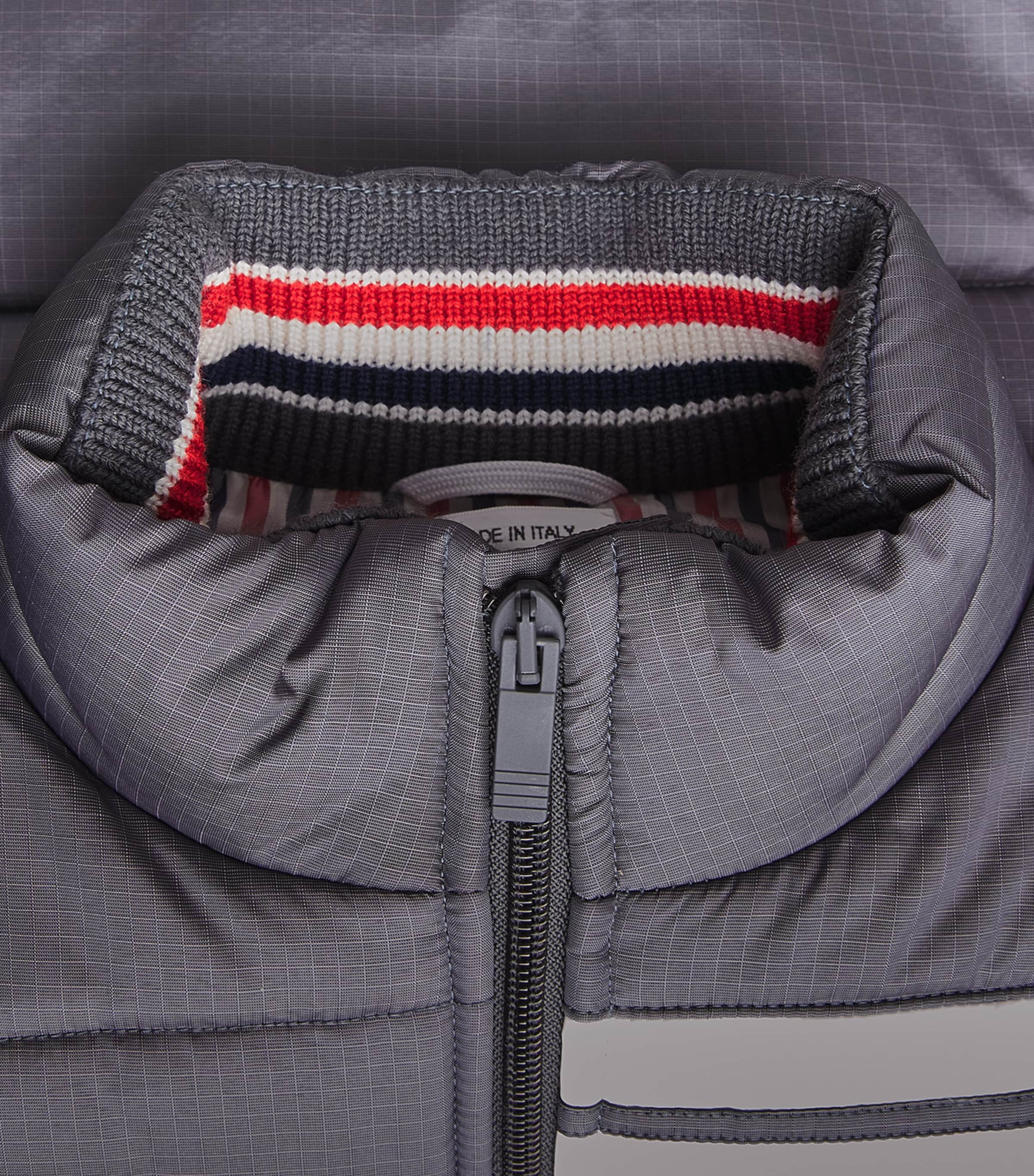Thom Browne Kids Down 4-Bar Puffer Gilet (2-12 Years) Dark Grey Image 3