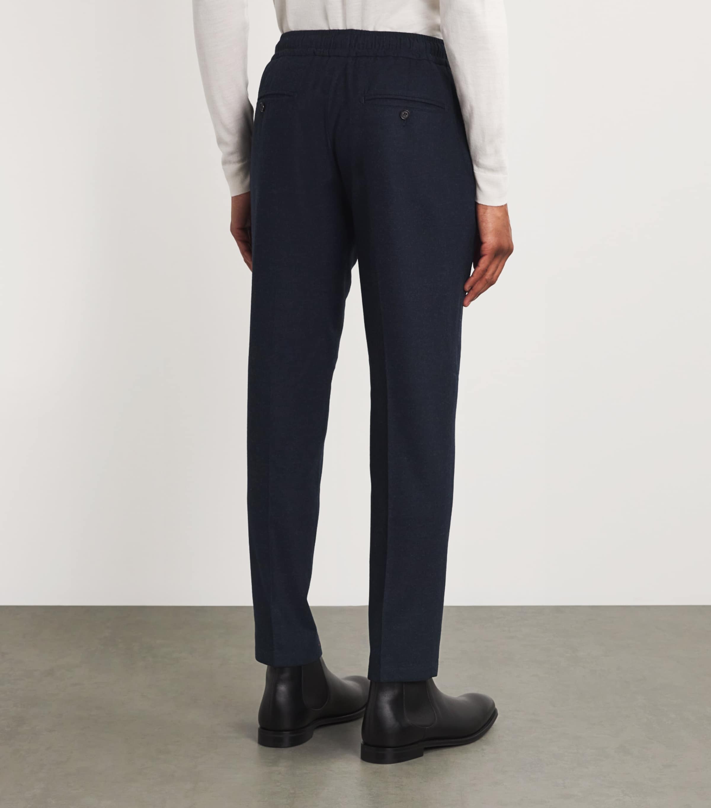 Wool-Cashmere-Blend Drawstring Trousers 800 Image 4