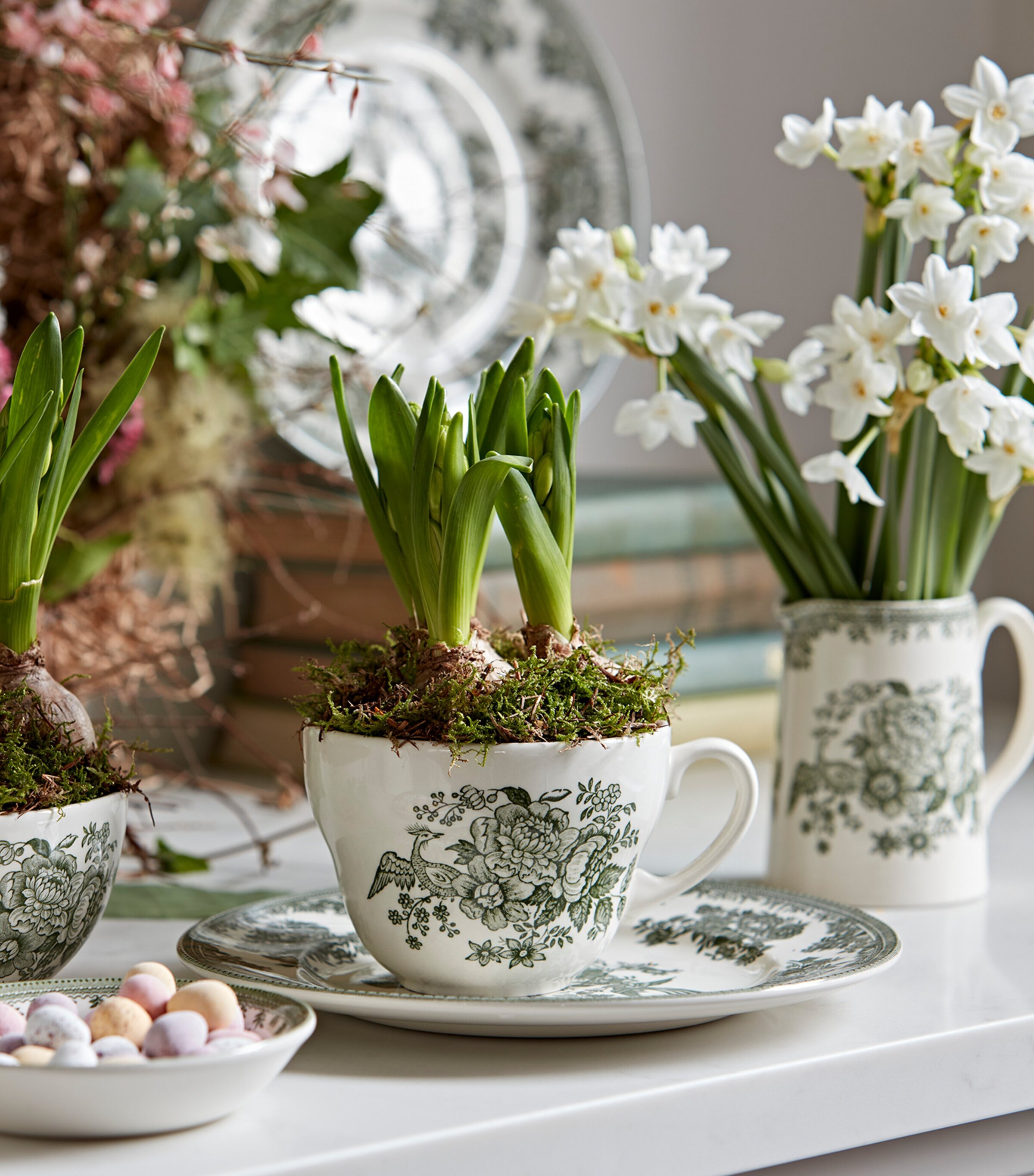 Asiatic Pheasants Breakfast Cup and Saucer DARK GREEN Image 4