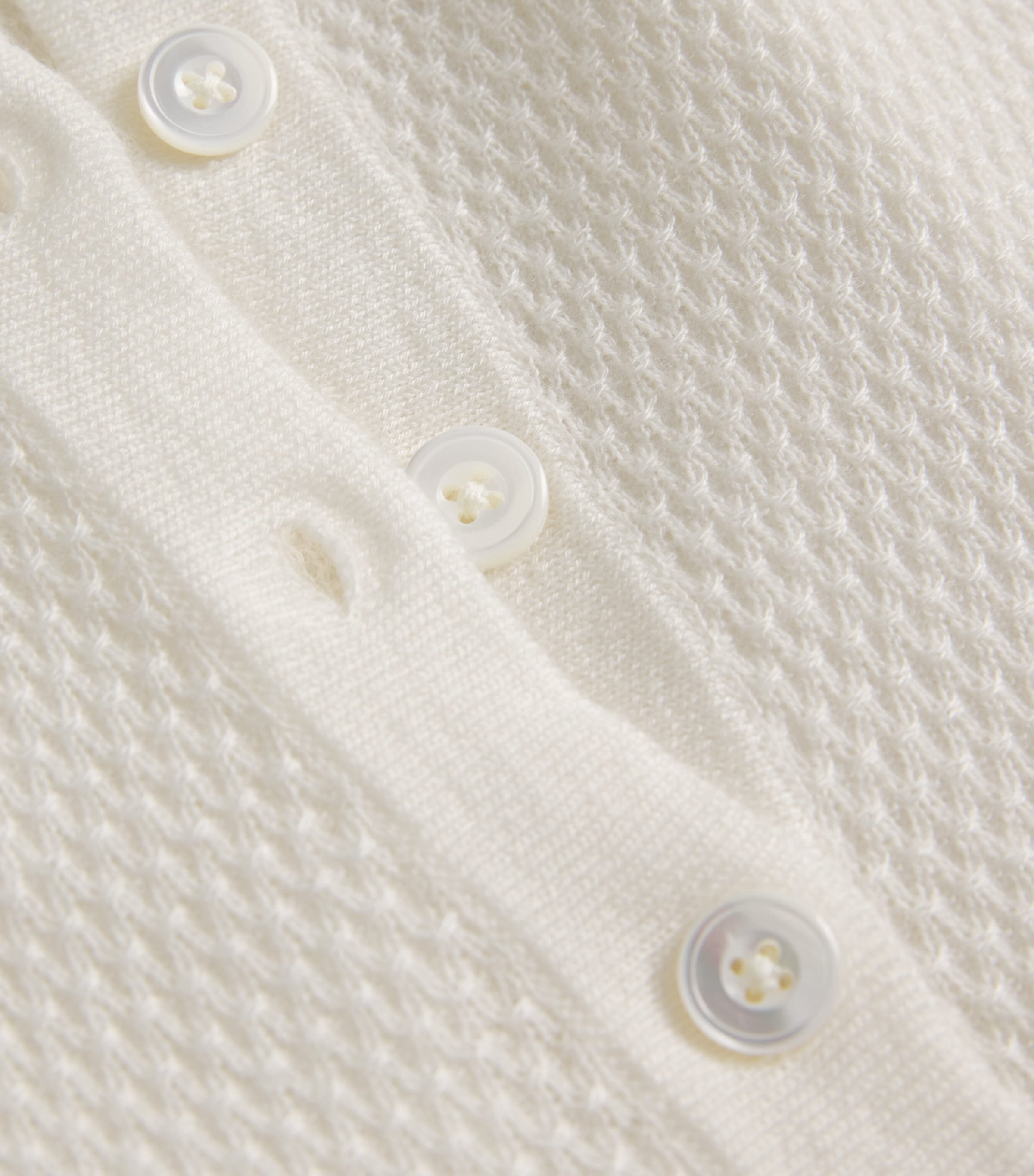 Eleventy Womens Cashmere Knitted Polo Shirt Bianco Image 5
