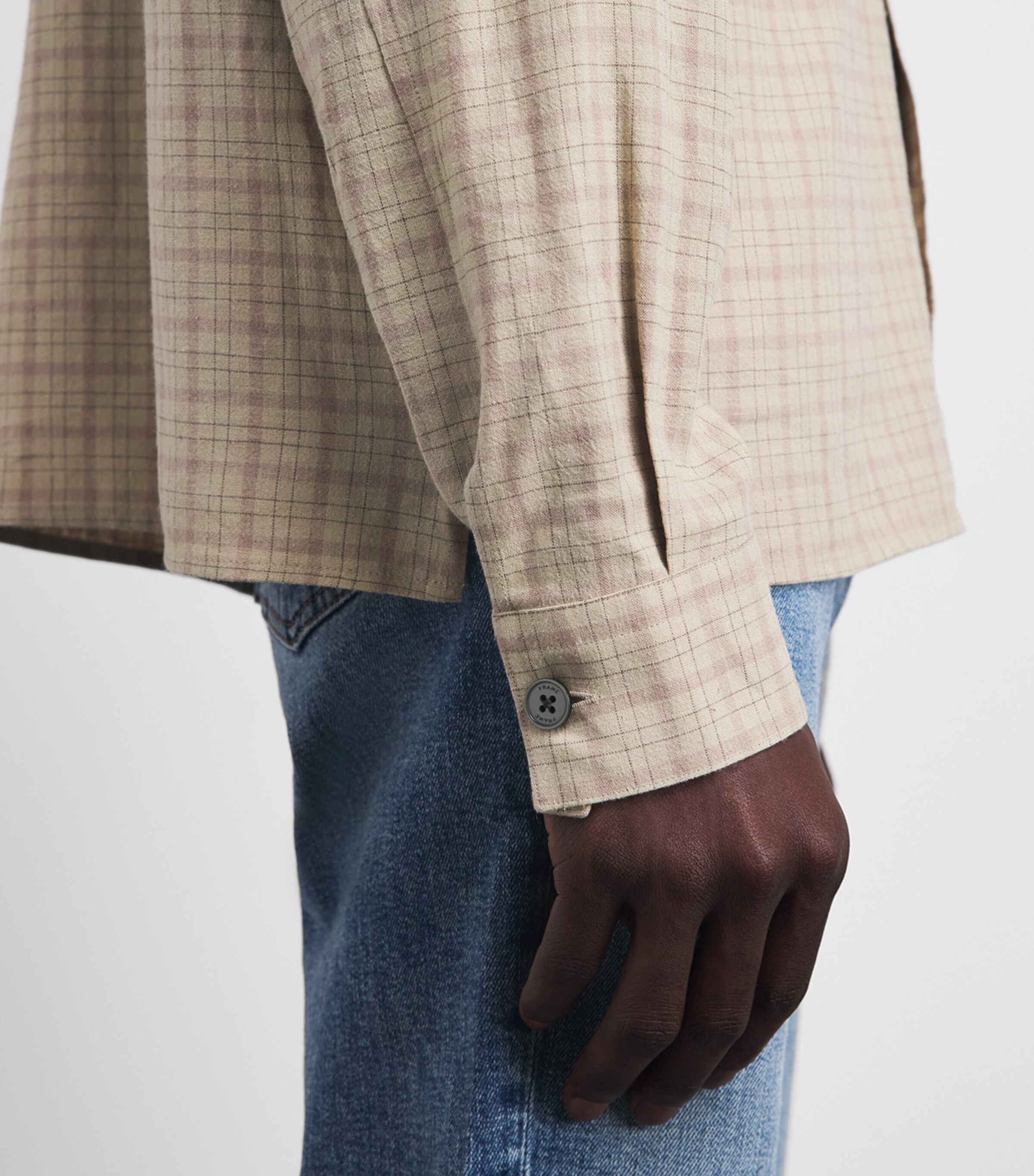 FRAME Mens Plaid Shirt Bepl Image 3
