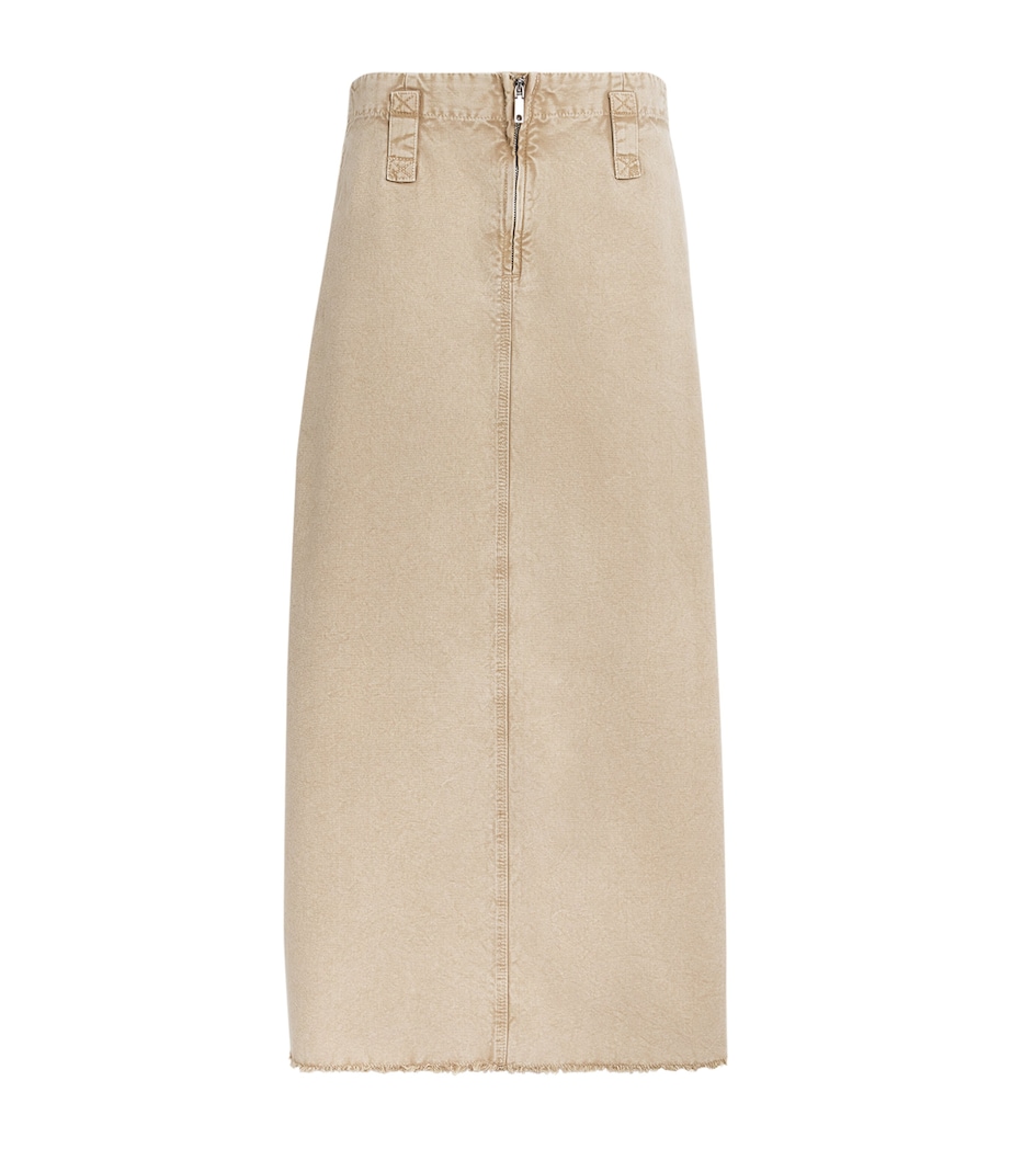 Cotton Canvas Midi Skirt BEIGE Image 1