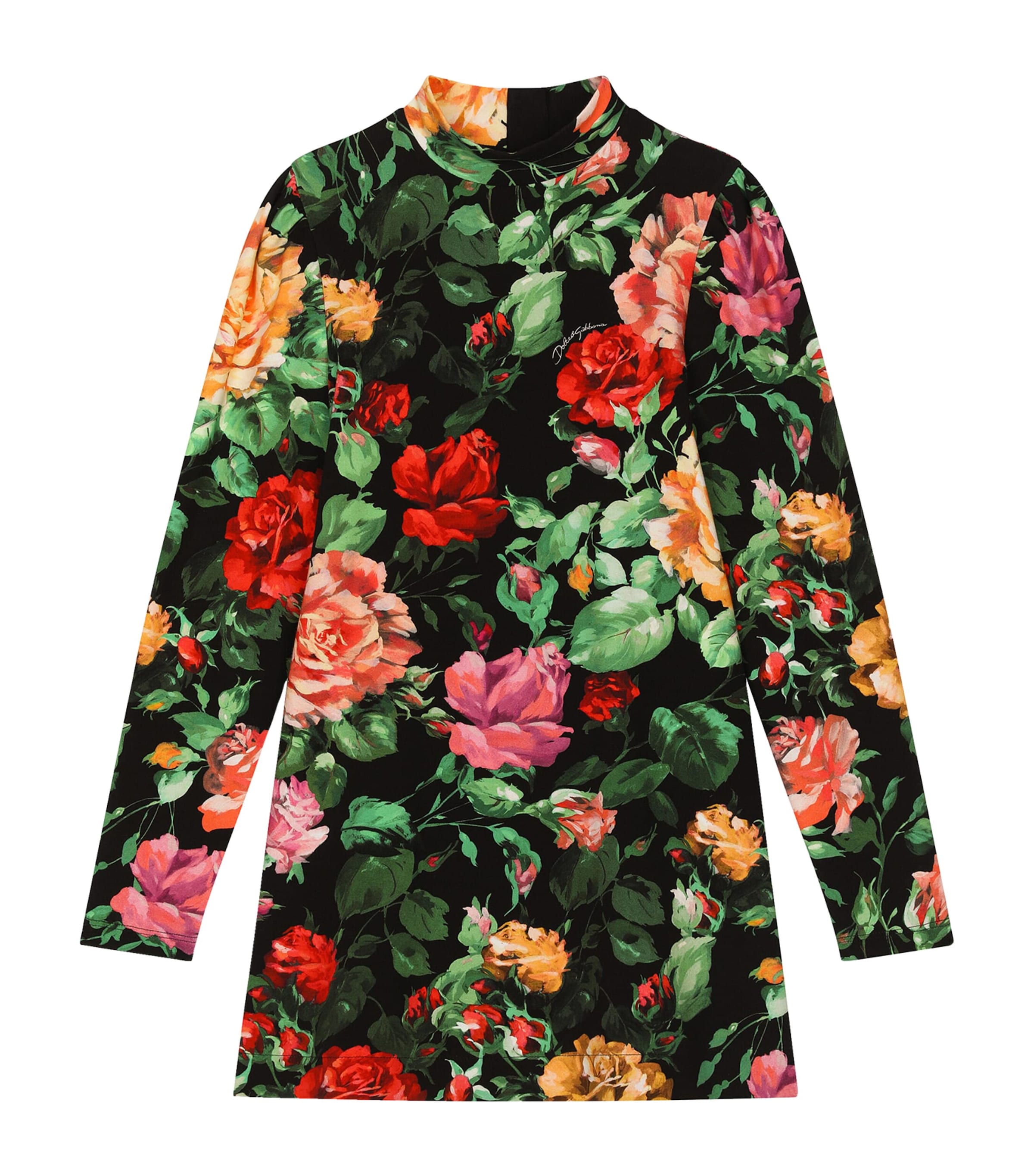 DOLCE & GABBANA FLORAL LONG-SLEEVE DRESS 