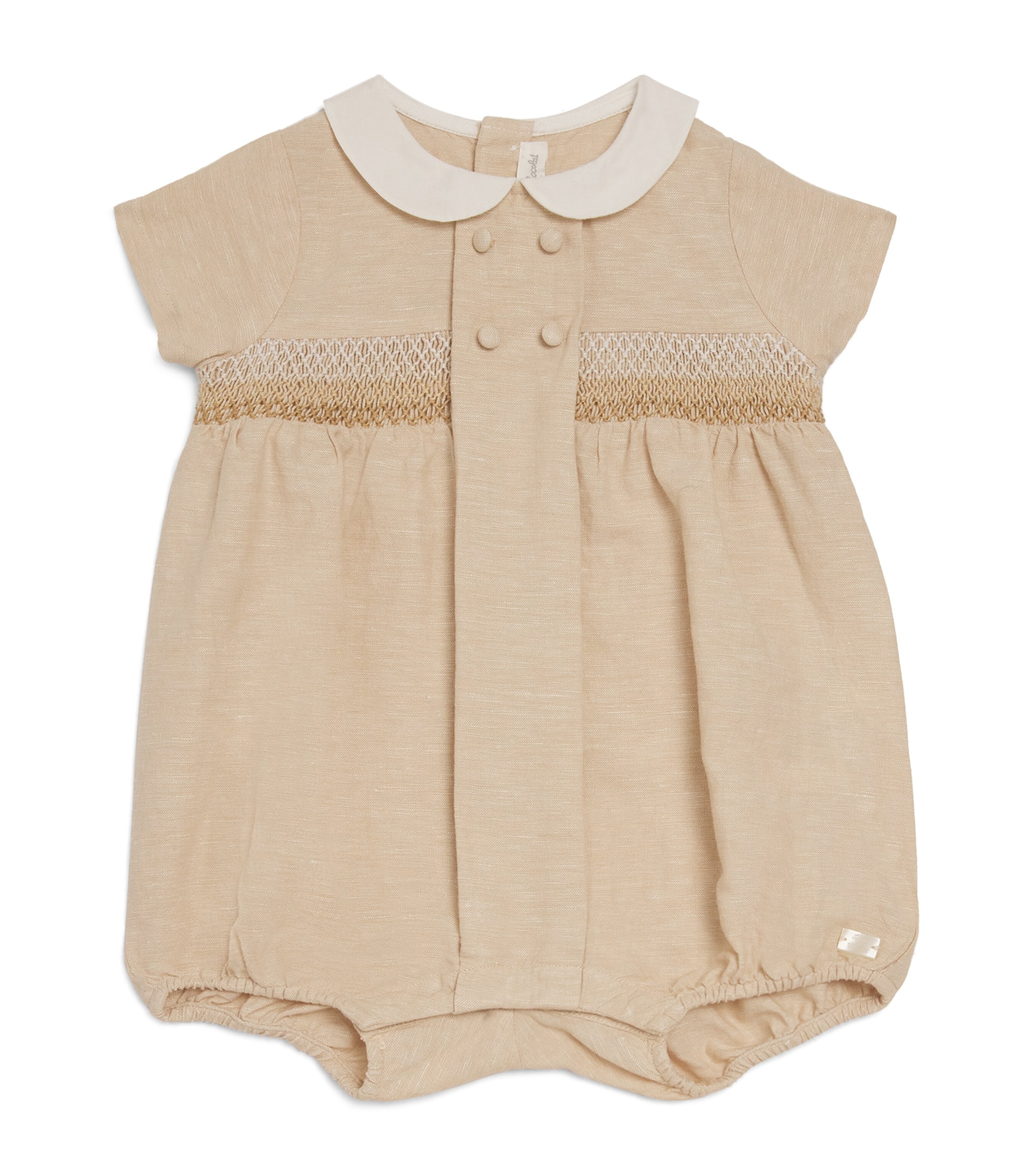 Tartine Et Chocolat Embroidered Bubble Romper In Beige